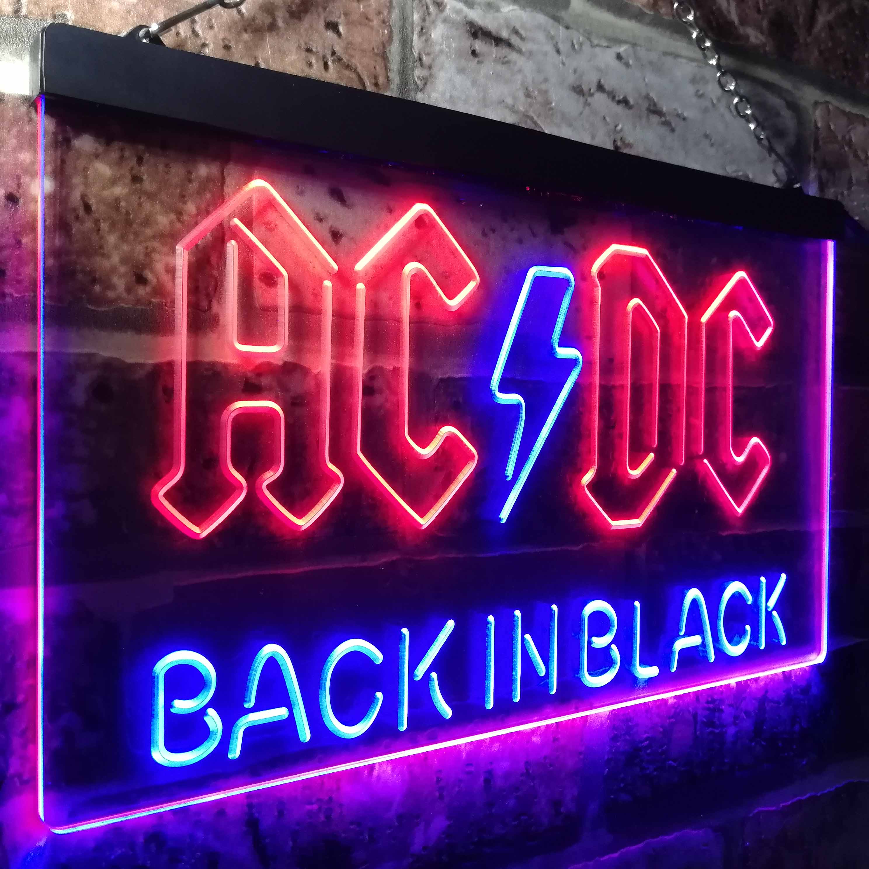 ACDC Back In Black Music Band Neon LED Sign