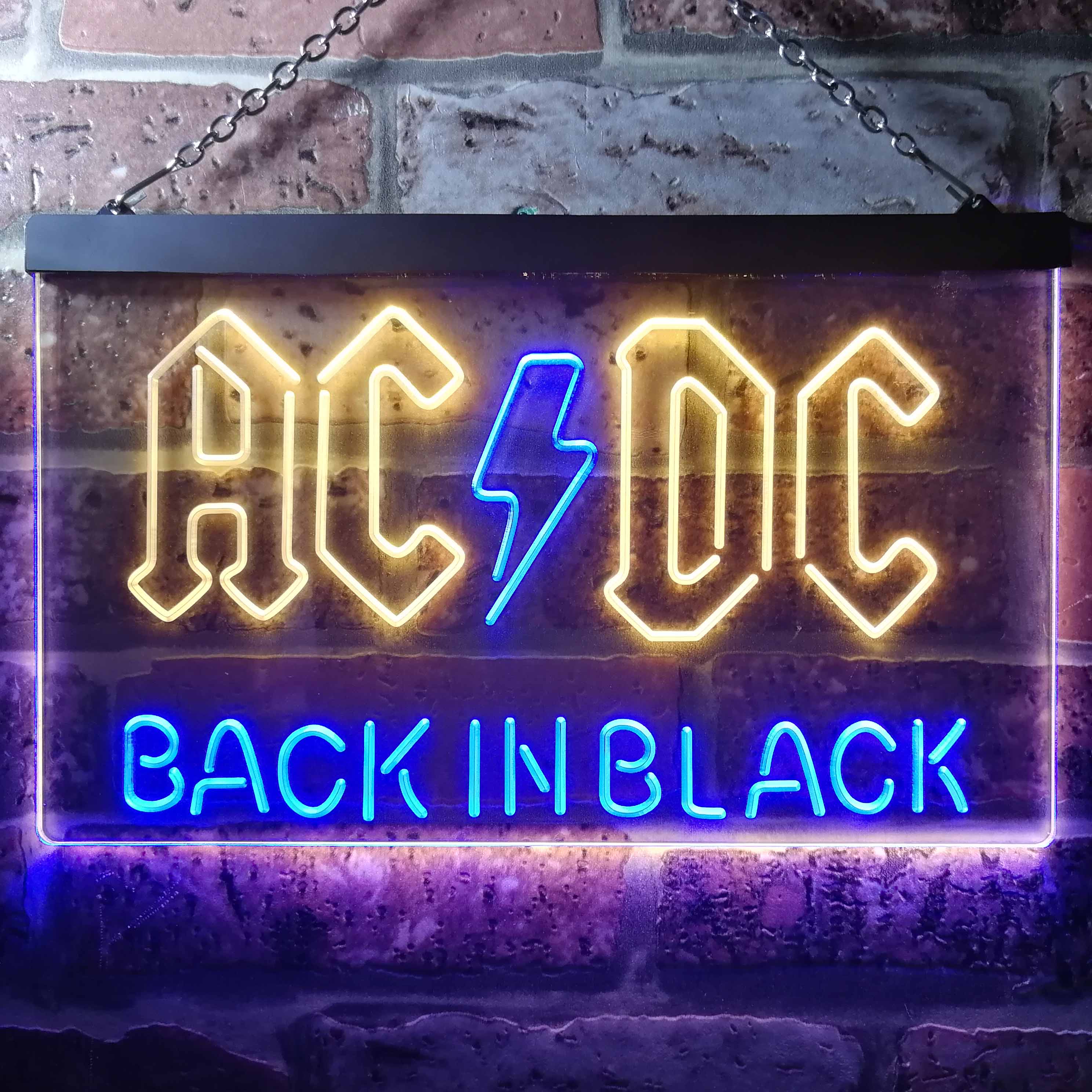 ACDC Back In Black Music Band Neon LED Sign