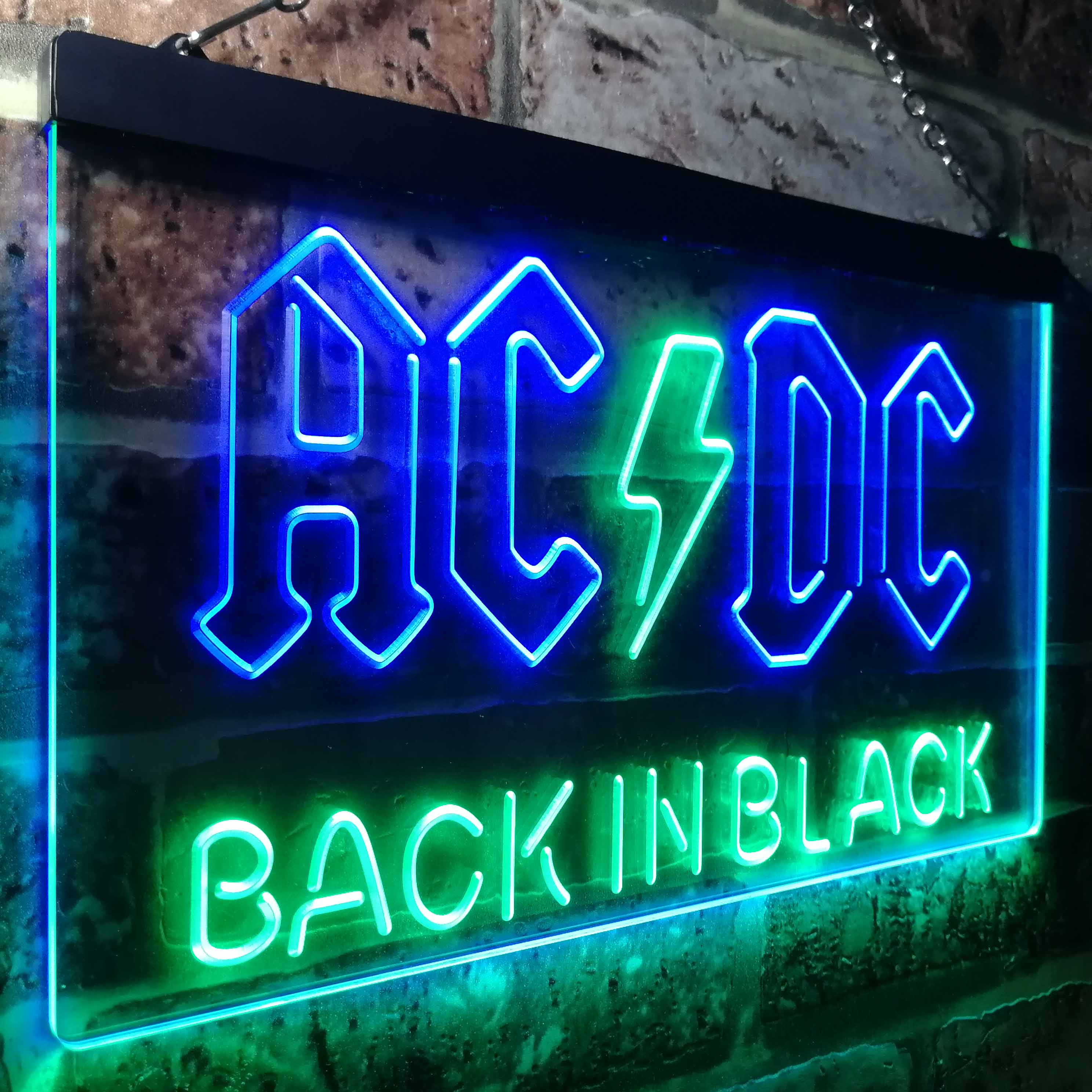 ACDC Back In Black Music Band Neon LED Sign