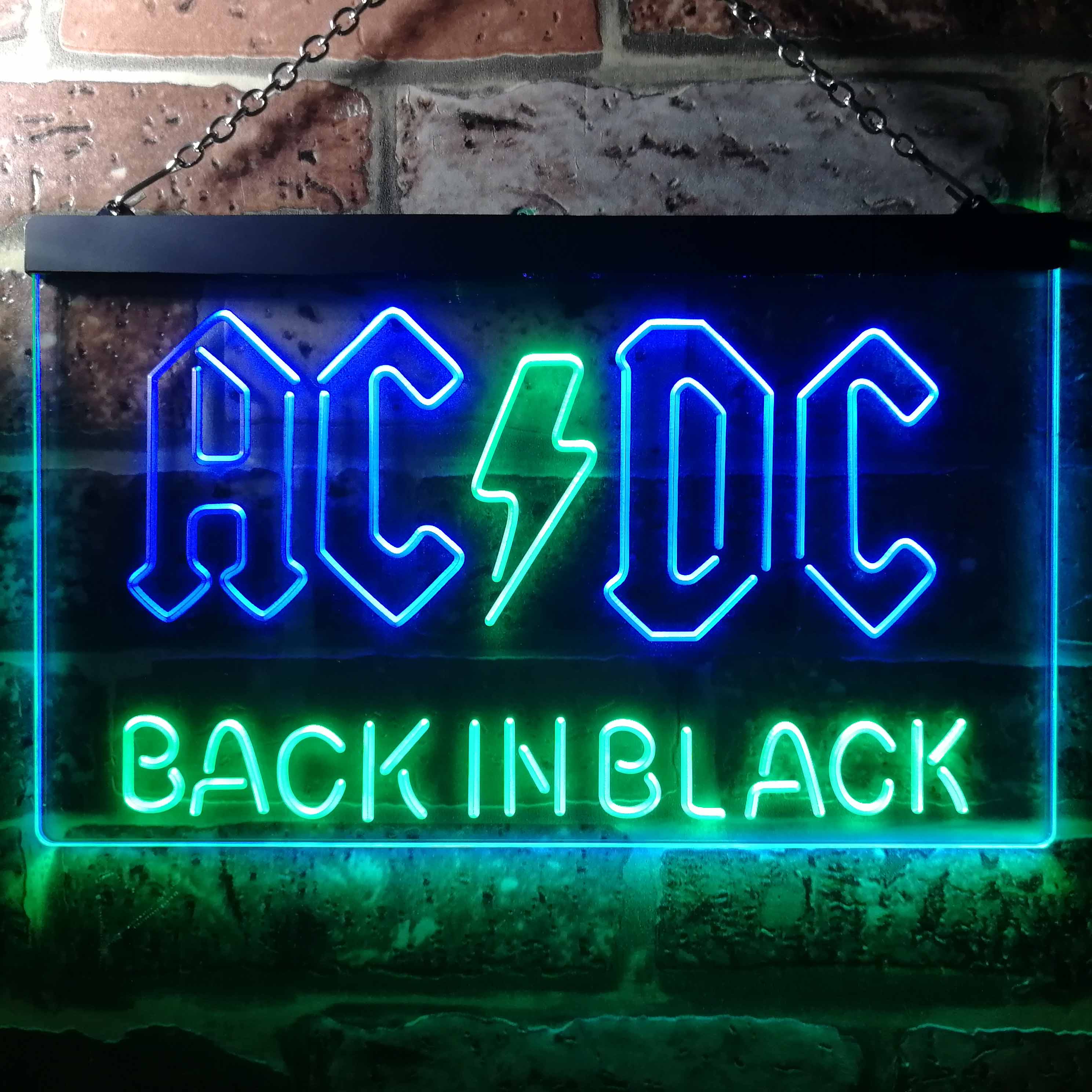 ACDC Back In Black Music Band Neon LED Sign