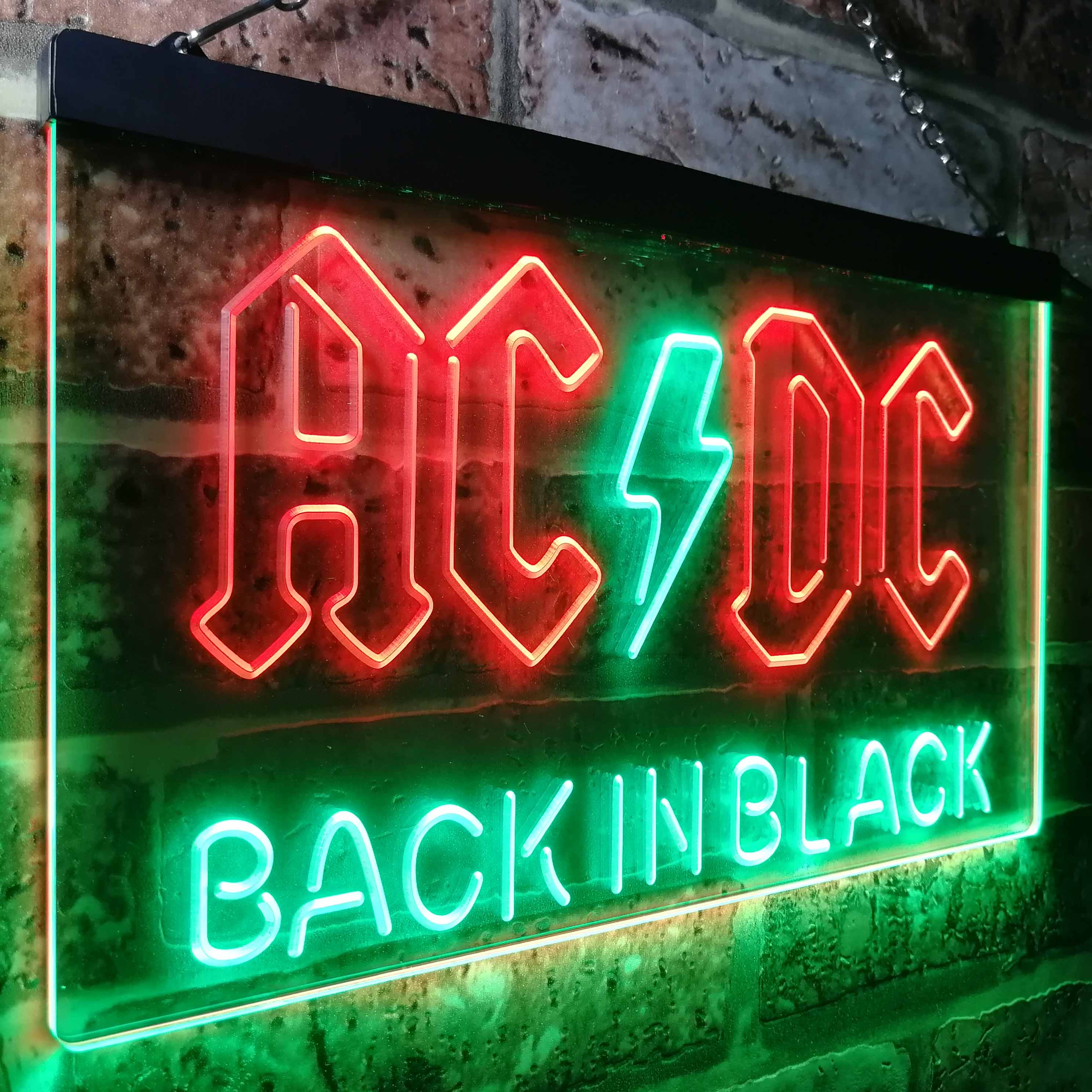 ACDC Back In Black Music Band Neon LED Sign