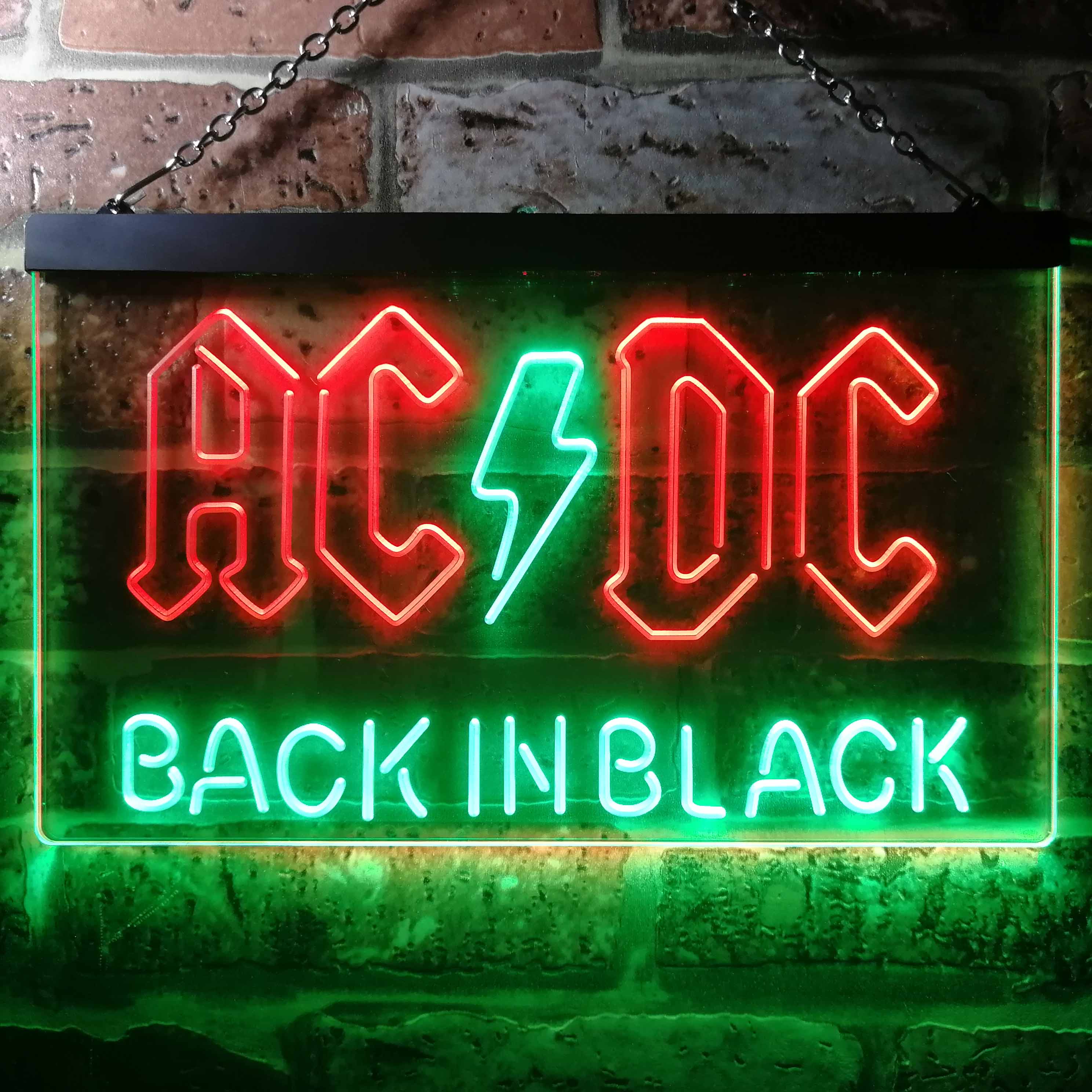 ACDC Back In Black Music Band Neon LED Sign