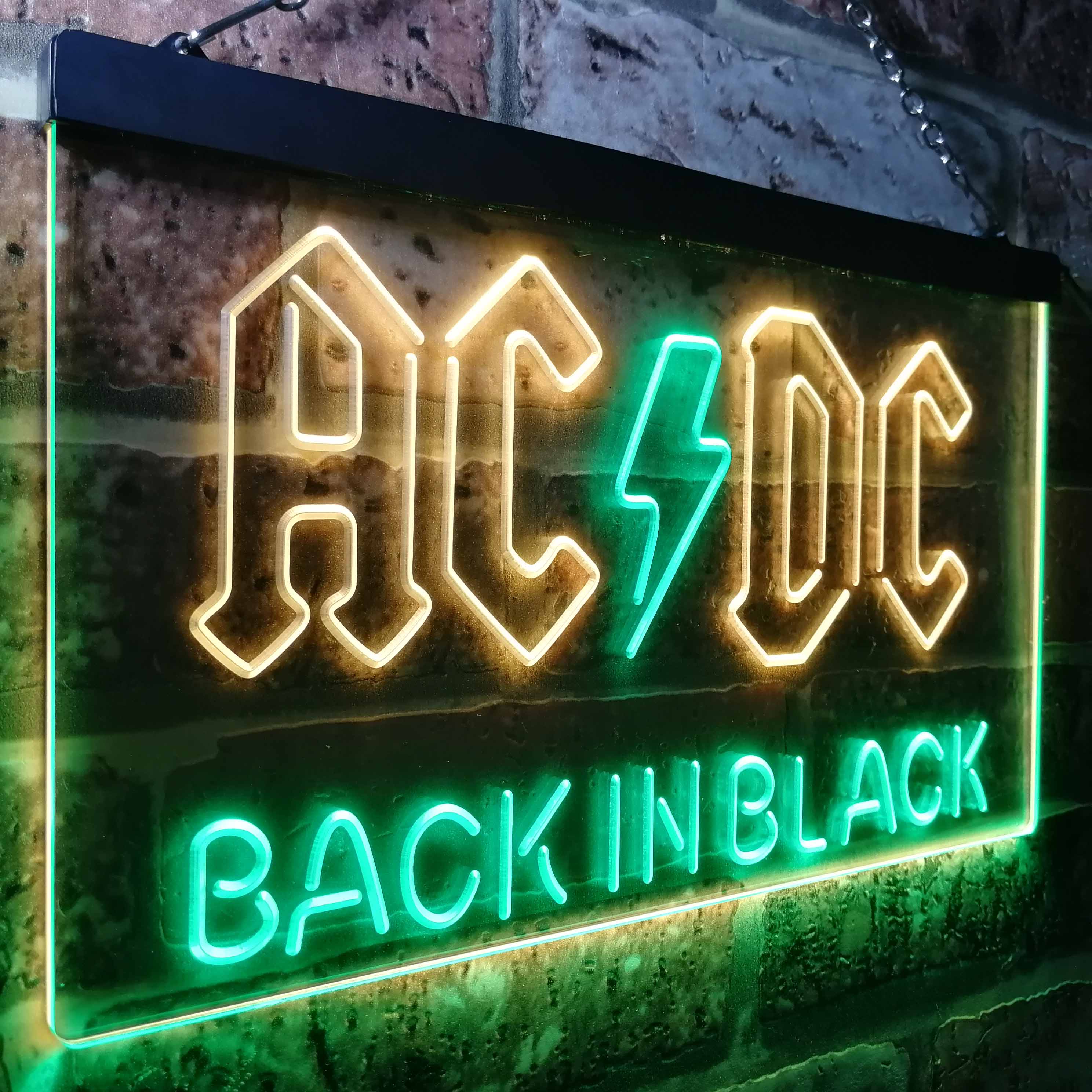 ACDC Back In Black Music Band Neon LED Sign