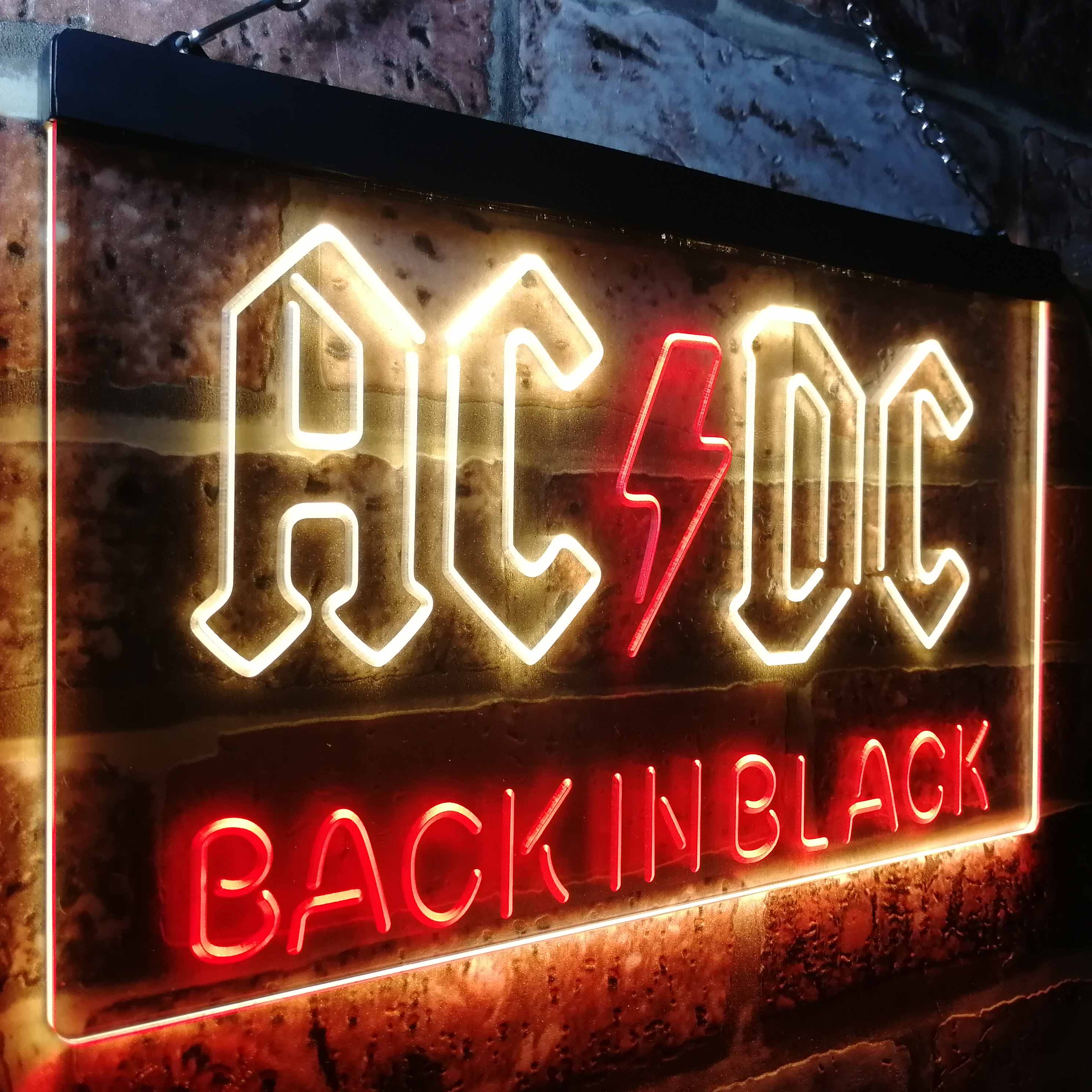 ACDC Back In Black Music Band Neon LED Sign