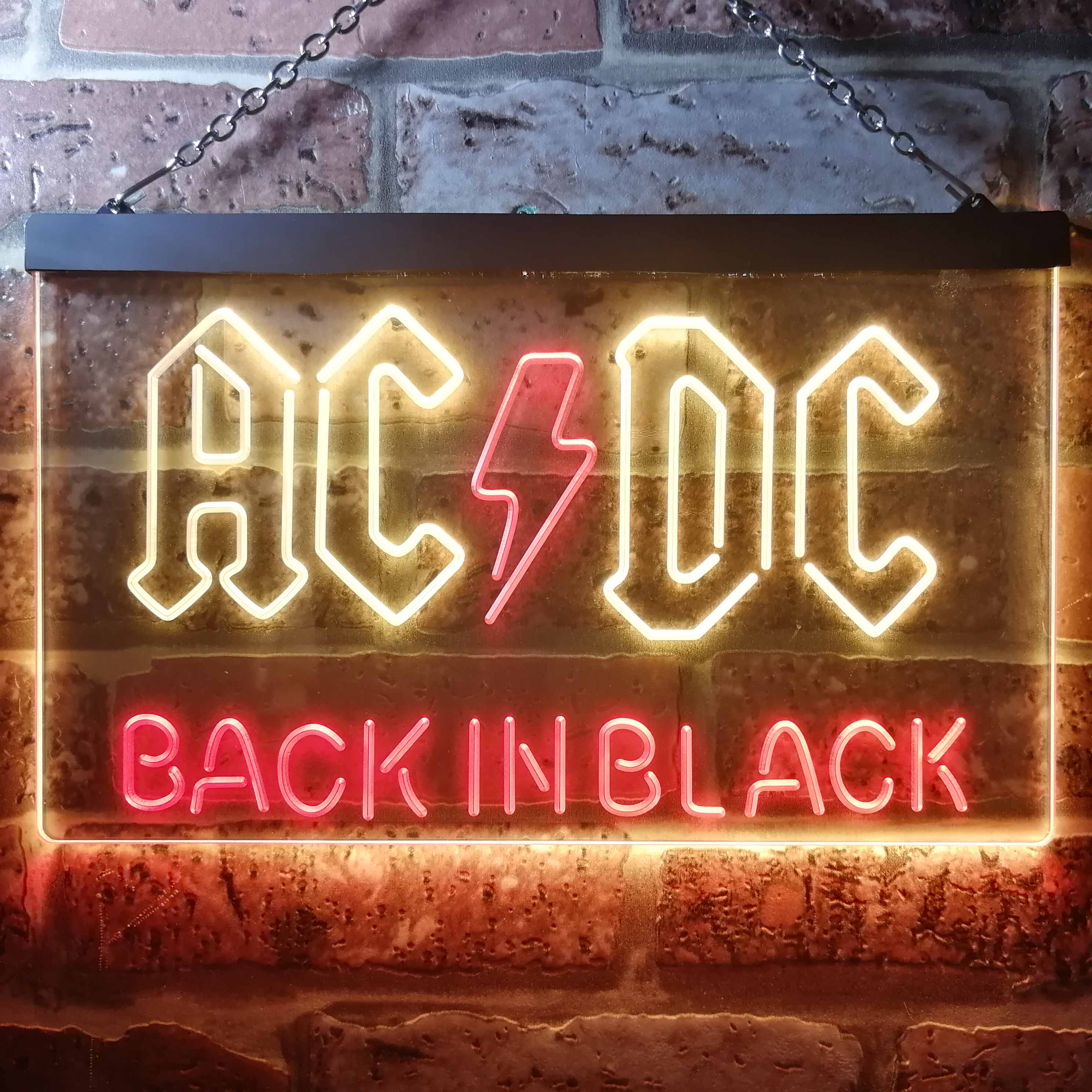 ACDC Back In Black Music Band Neon LED Sign