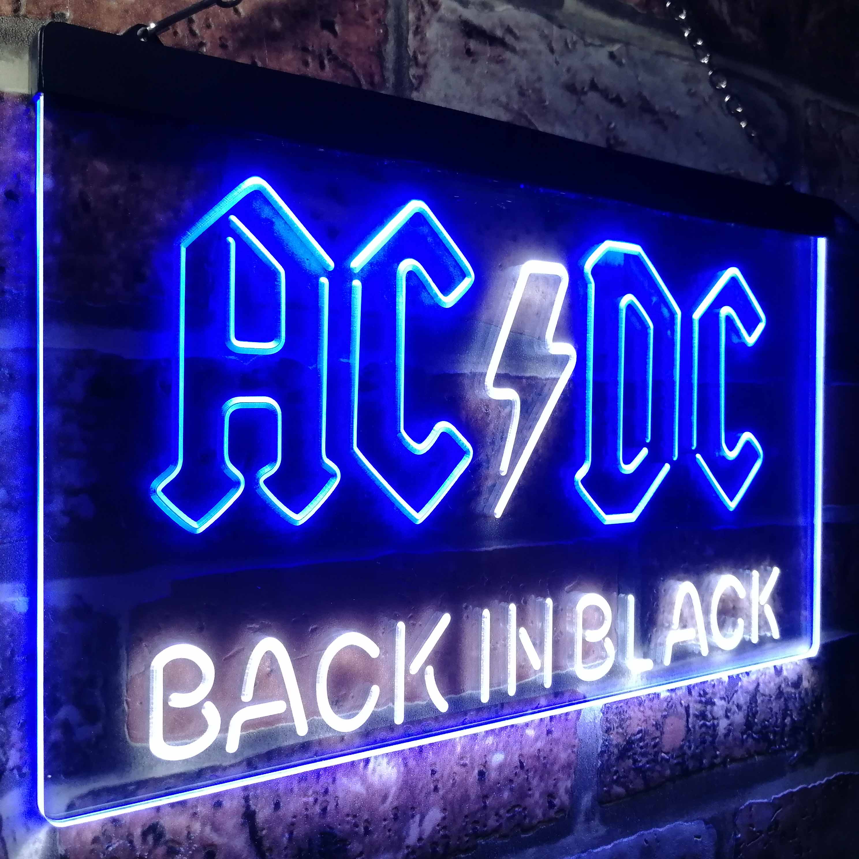 ACDC Back In Black Music Band Neon LED Sign