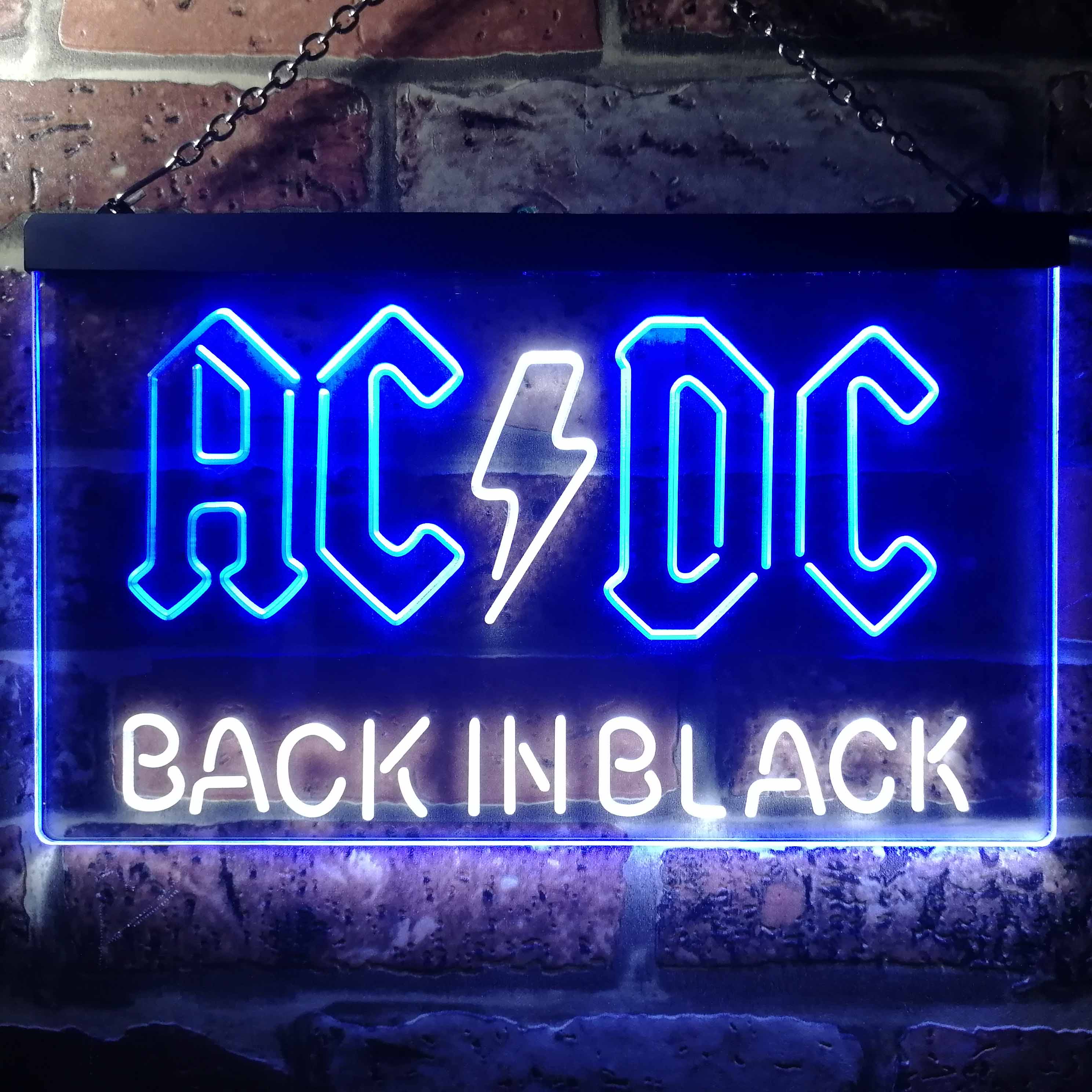 ACDC Back In Black Music Band Neon LED Sign