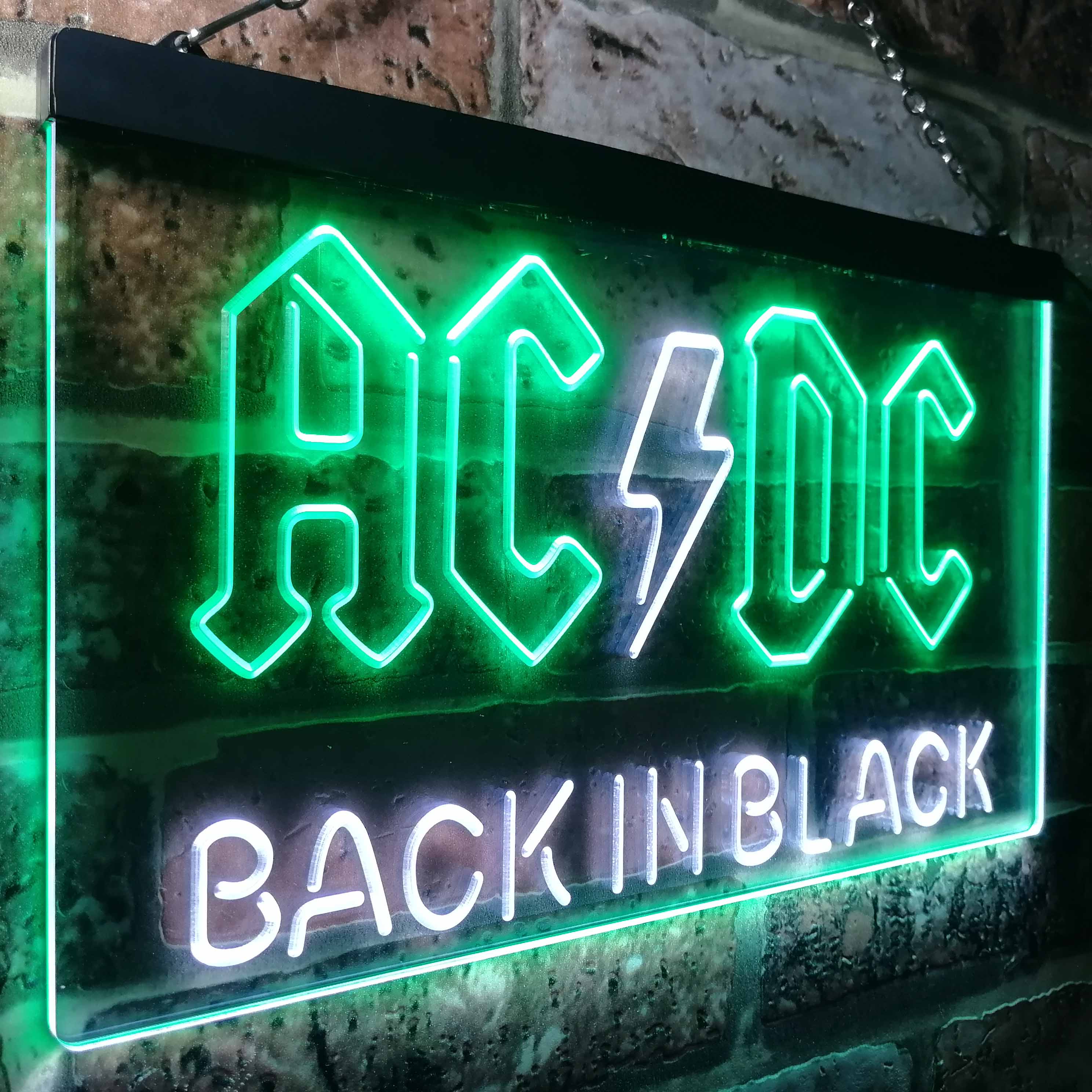 ACDC Back In Black Music Band Neon LED Sign