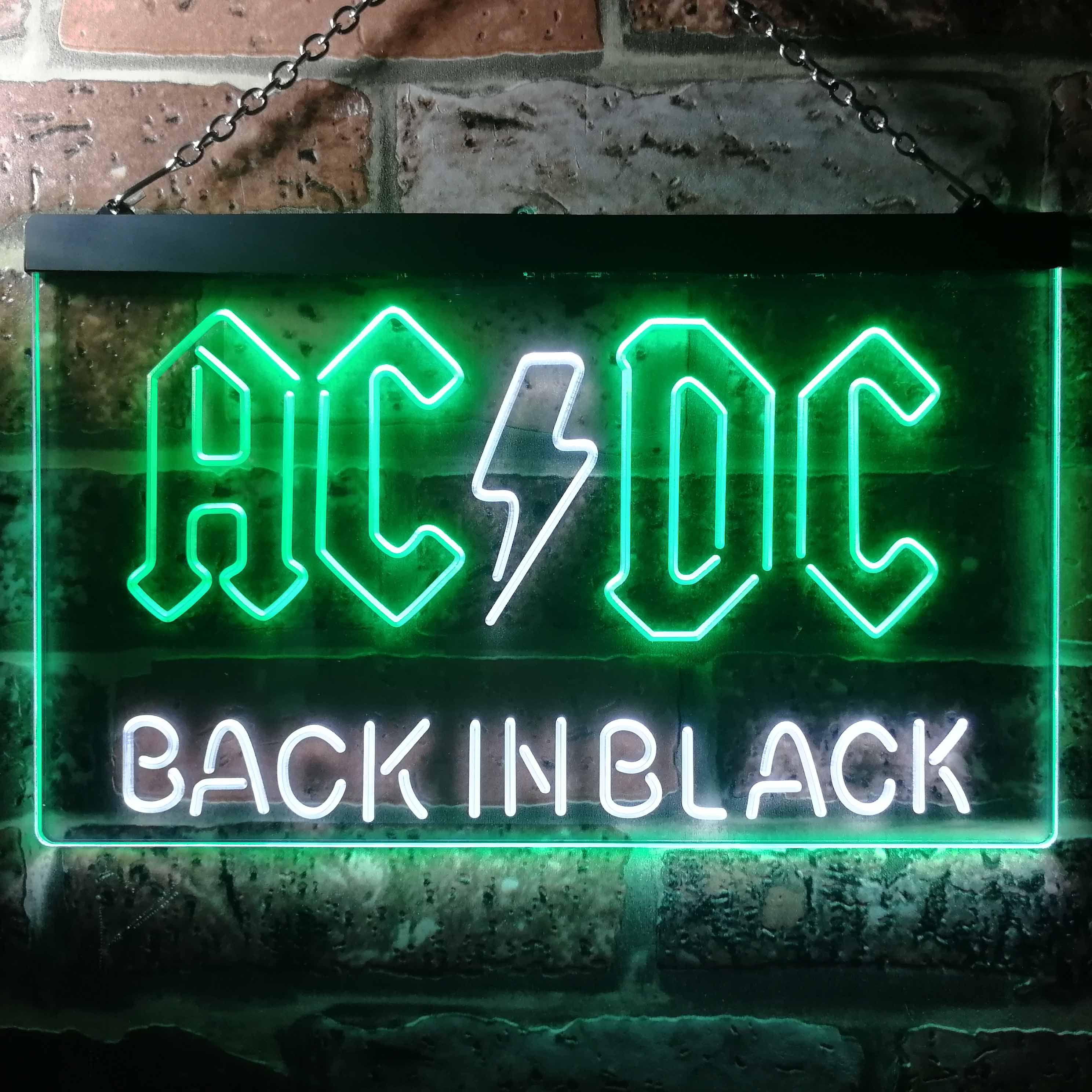 ACDC Back In Black Music Band Neon LED Sign