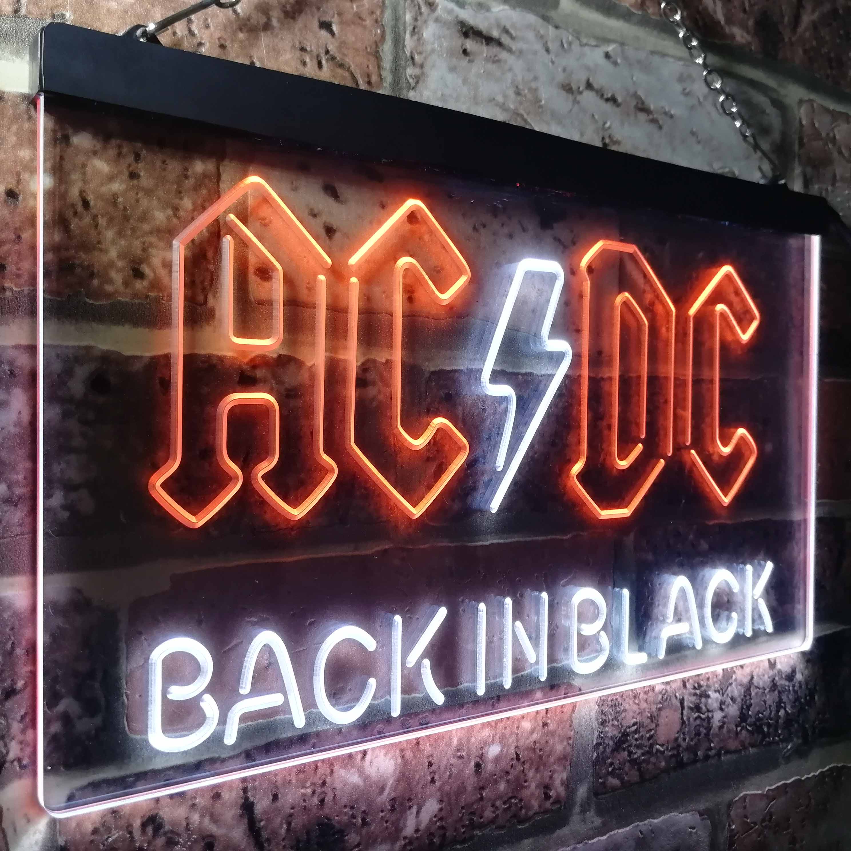 ACDC Back In Black Music Band Neon LED Sign