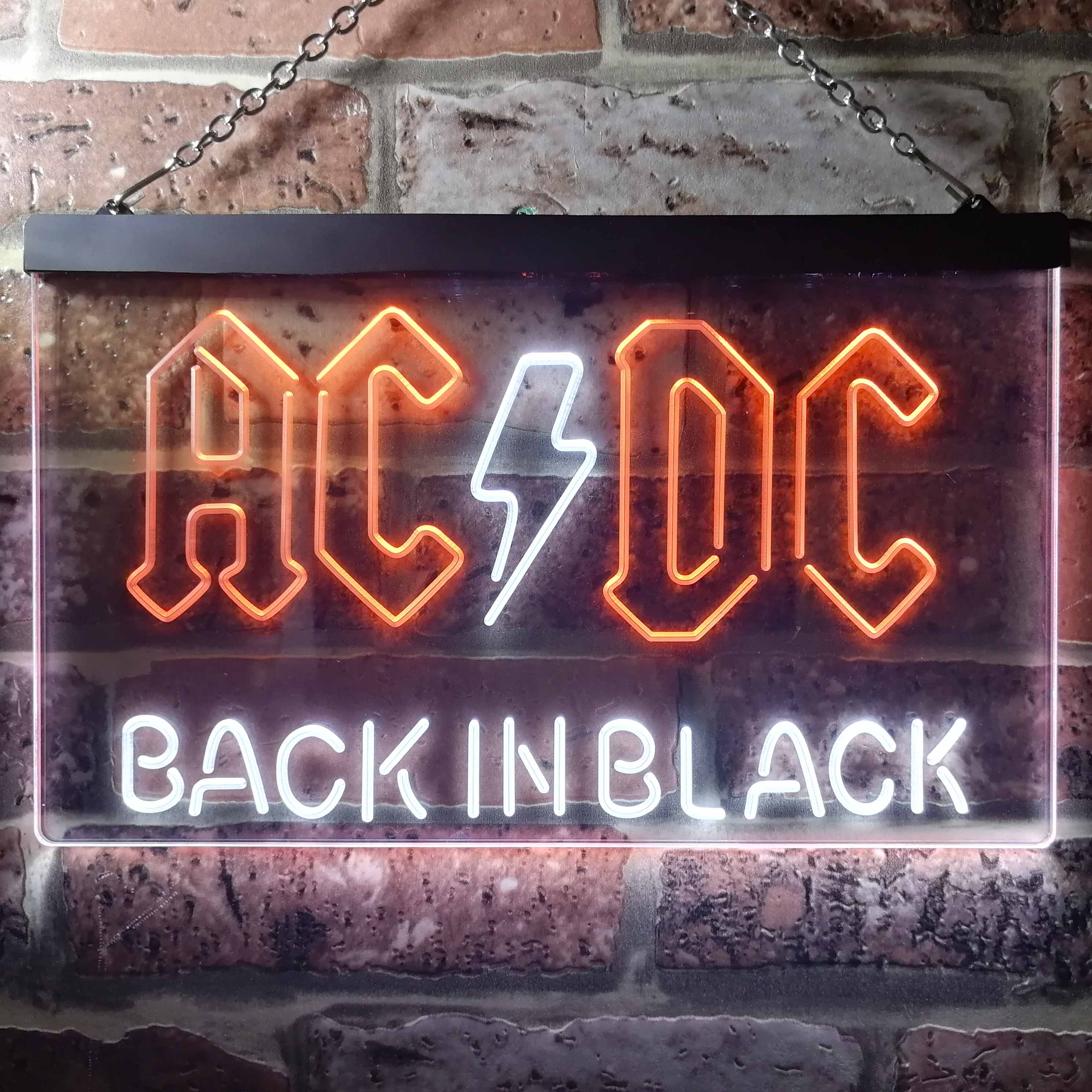 ACDC Back In Black Music Band Neon LED Sign