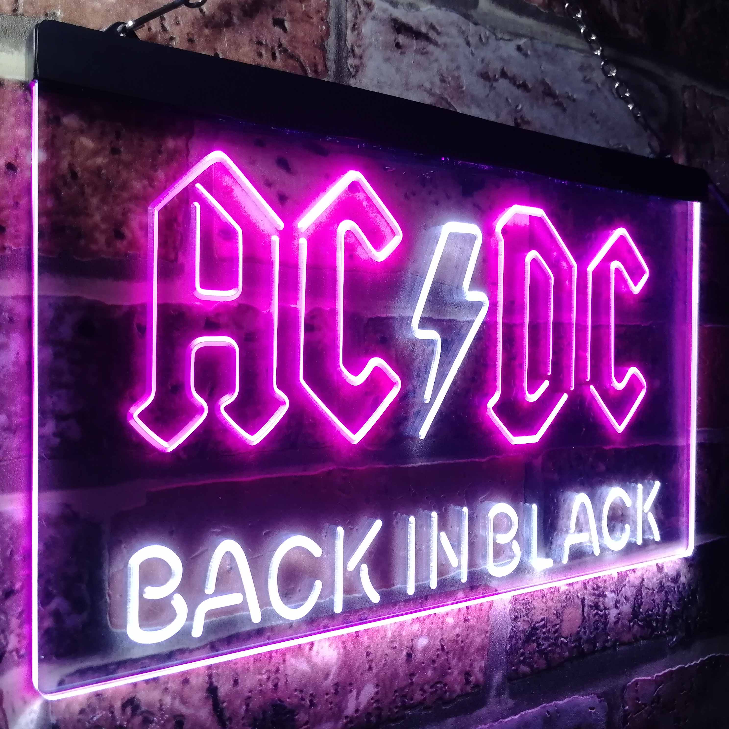 ACDC Back In Black Music Band Neon LED Sign