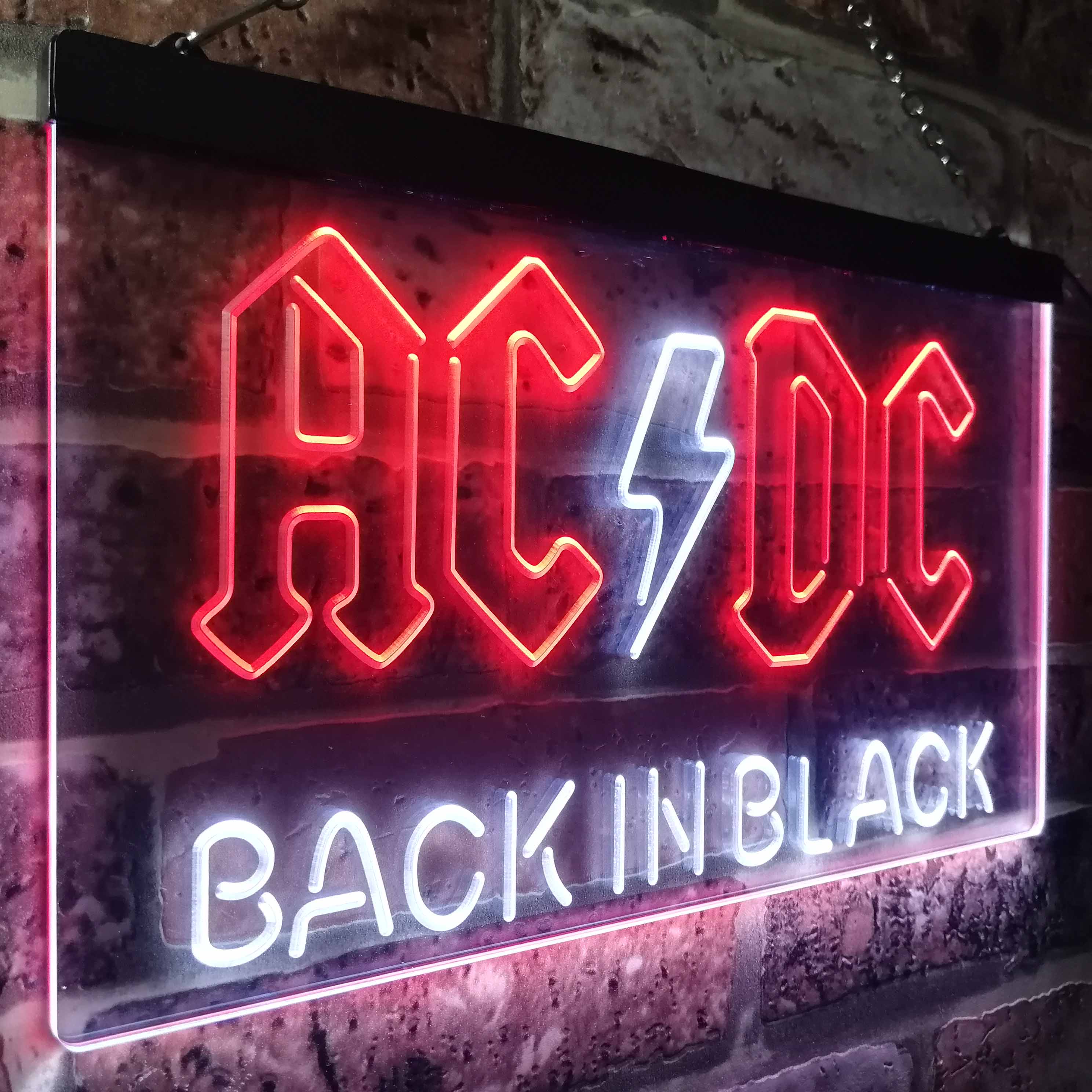 ACDC Back In Black Music Band Neon LED Sign