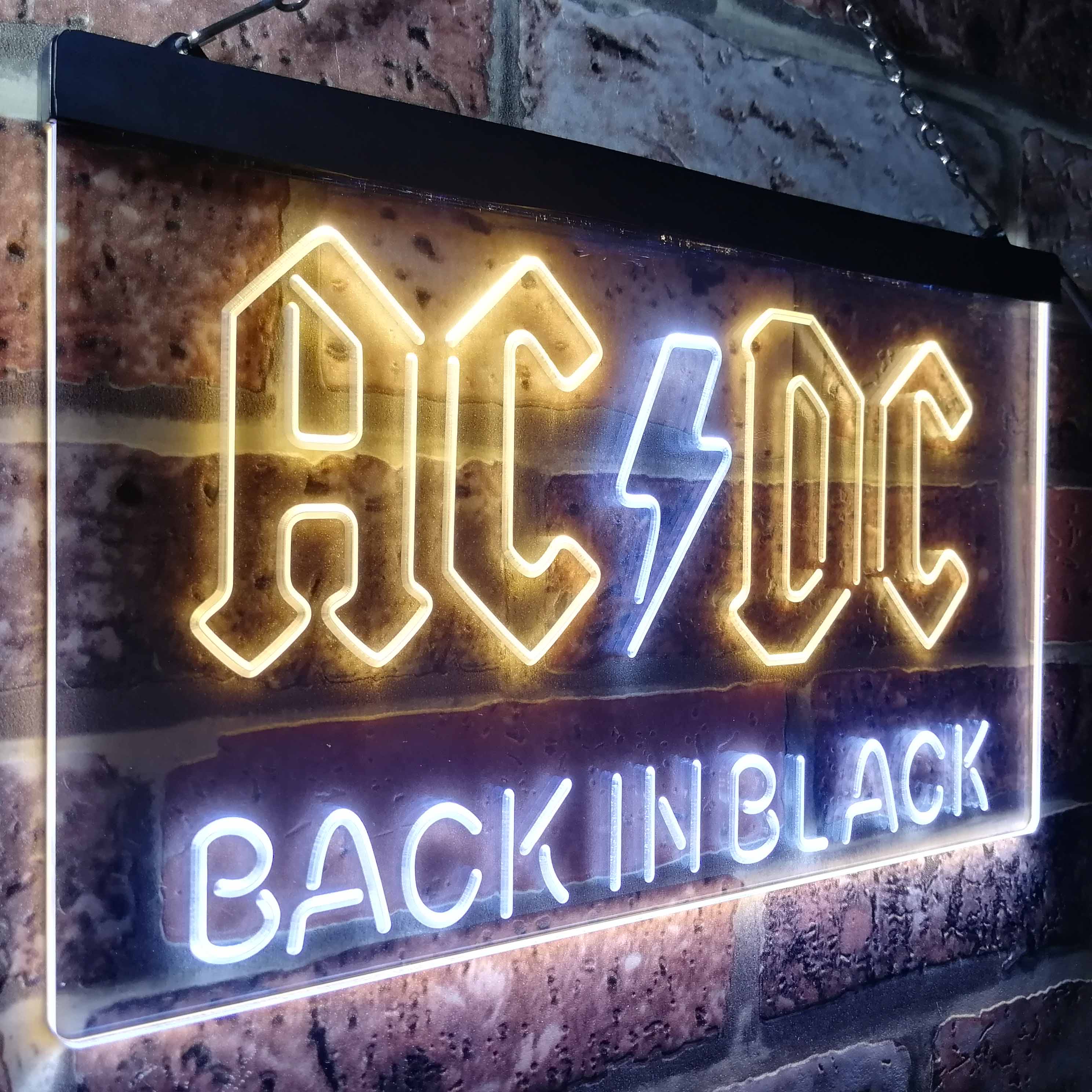 ACDC Back In Black Music Band Neon LED Sign