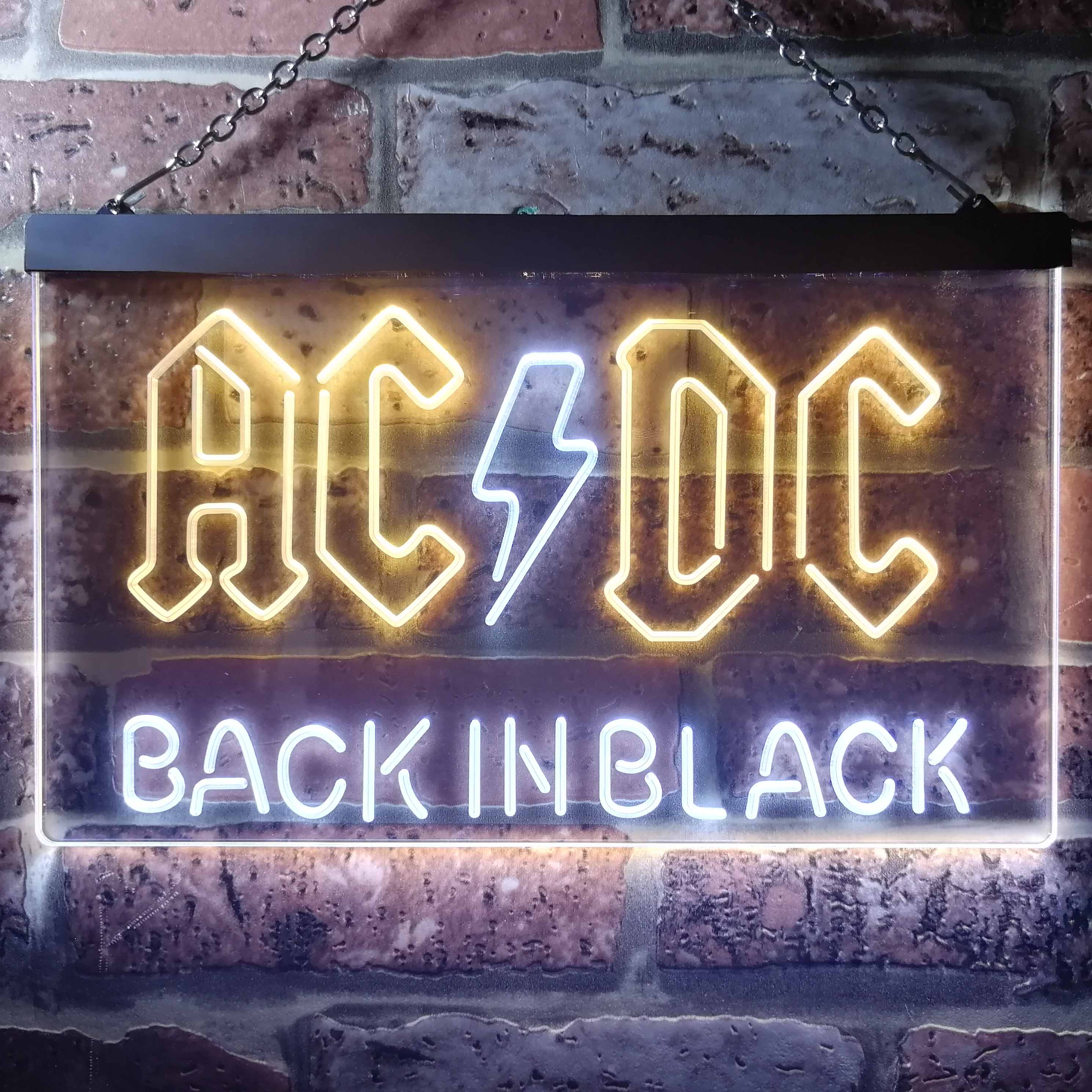 ACDC Back In Black Music Band Neon LED Sign