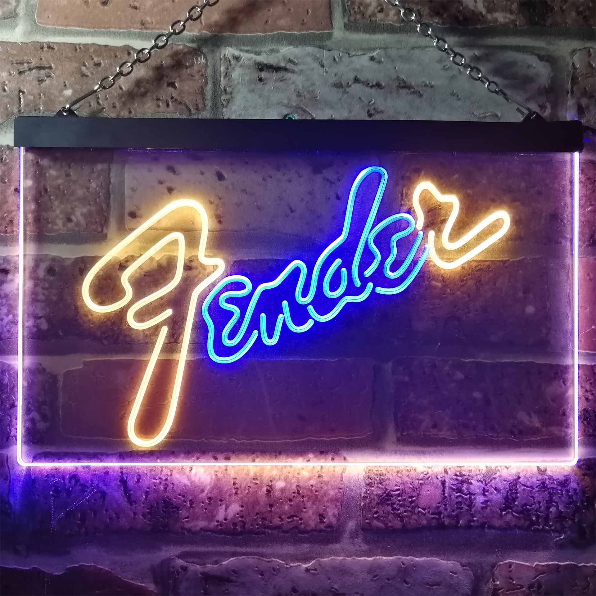 Fender Guitar Neon Sign - LED LAB CAVE