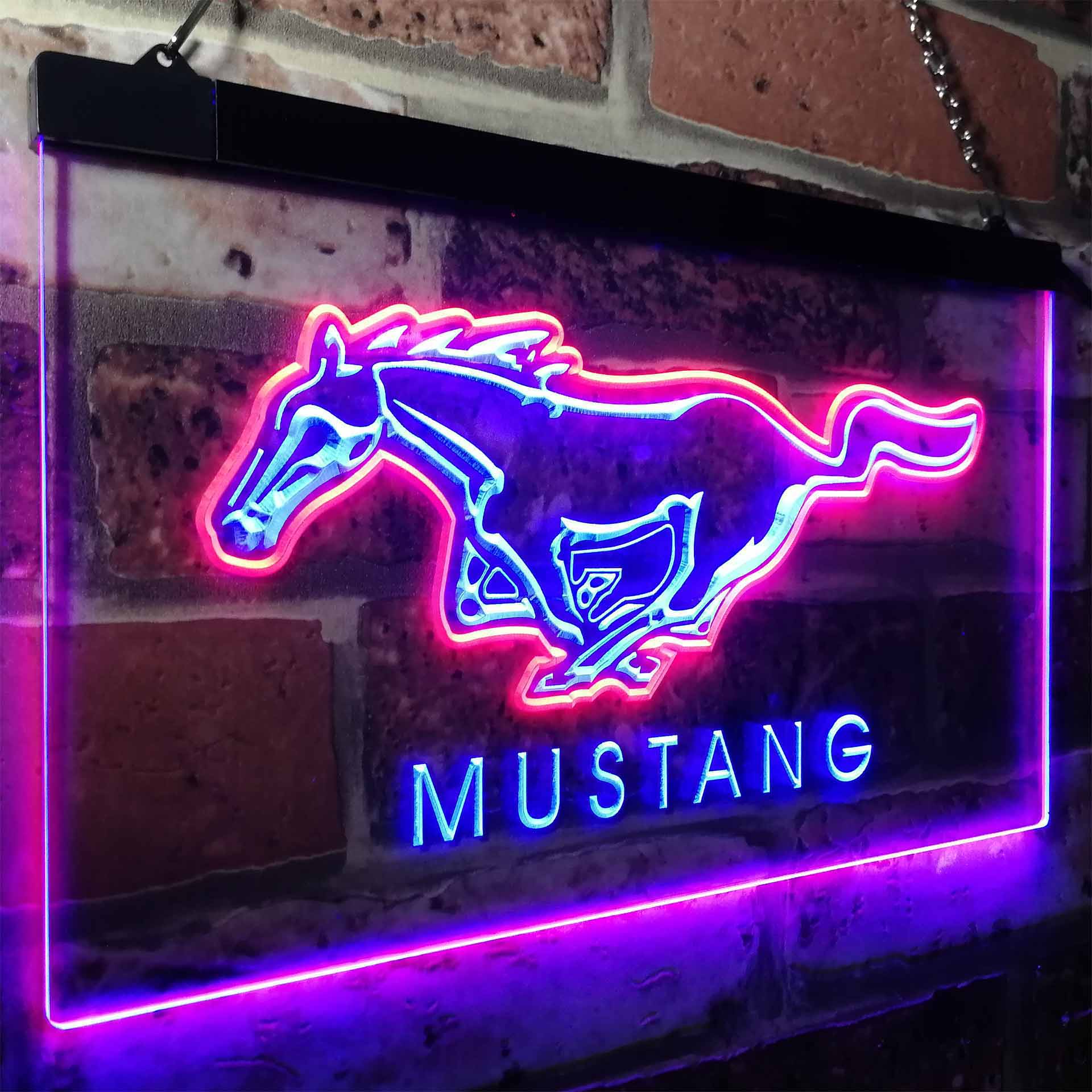 Mustang Ford Horse Car Bar Neon LED Sign