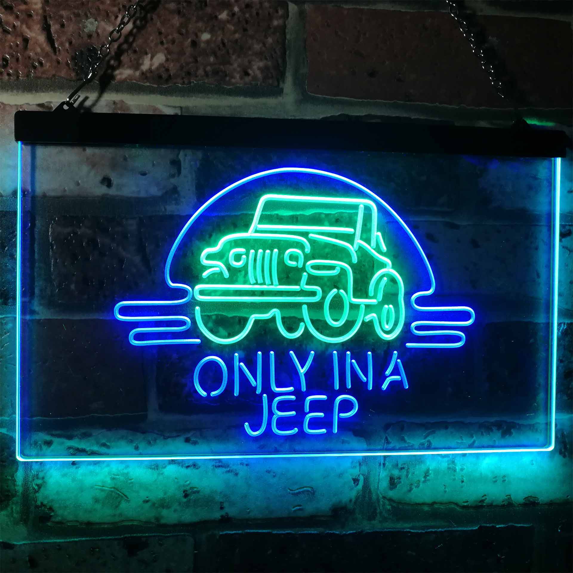 Only in a Jeep Car Man Cave Neon LED Sign