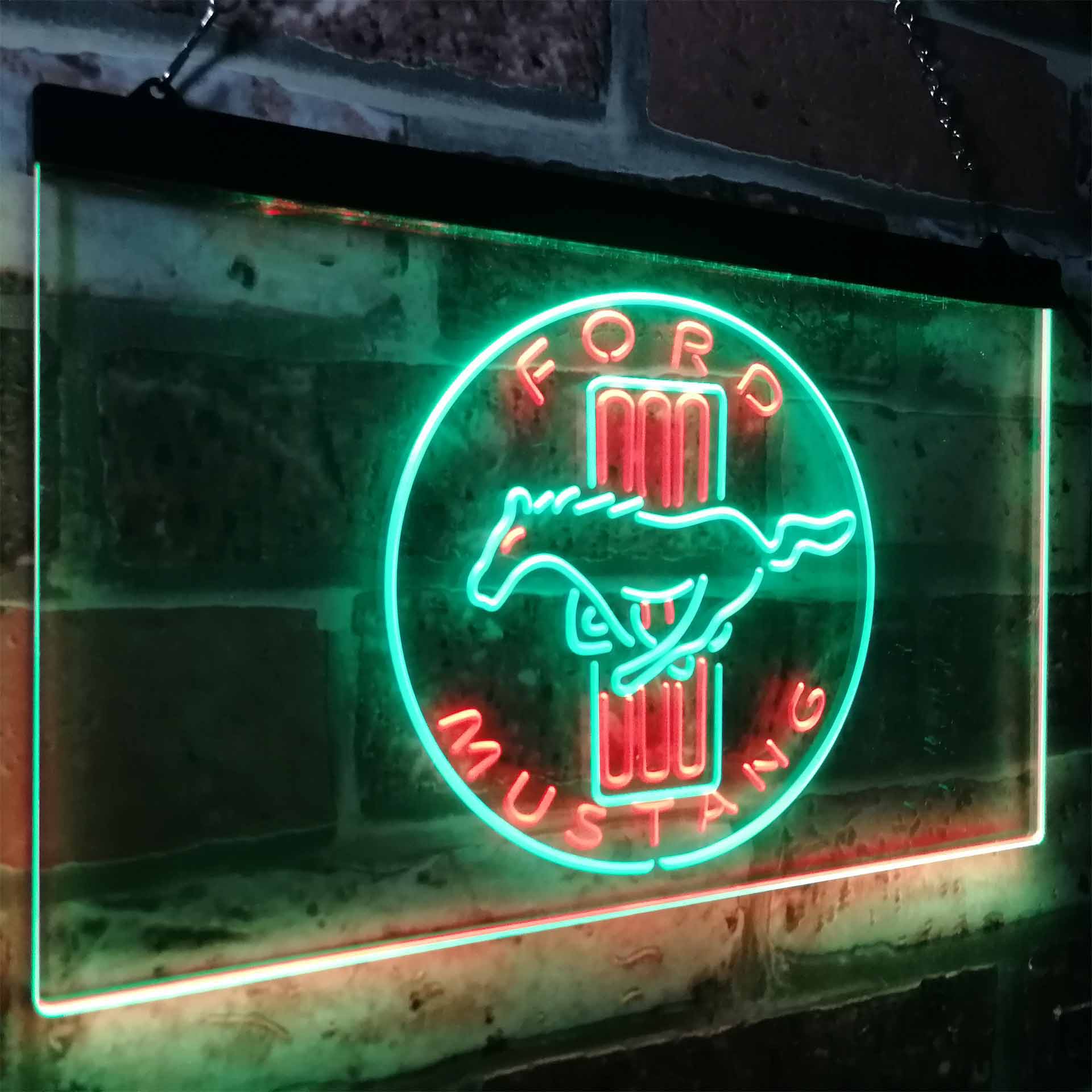 Ford Mustang Horse Car Bar Neon LED Sign