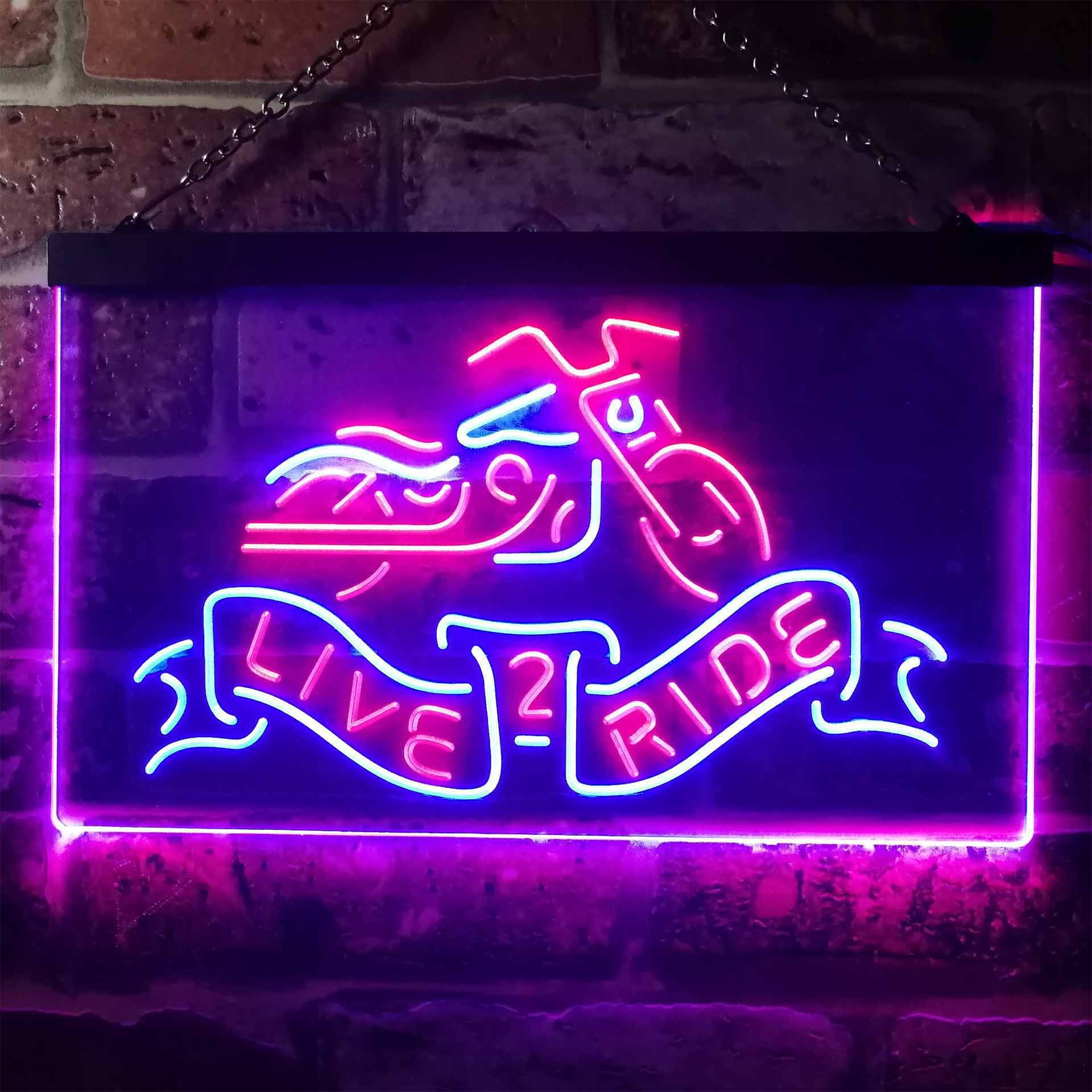 Motorcycle Live 2 Ride Neon LED Sign