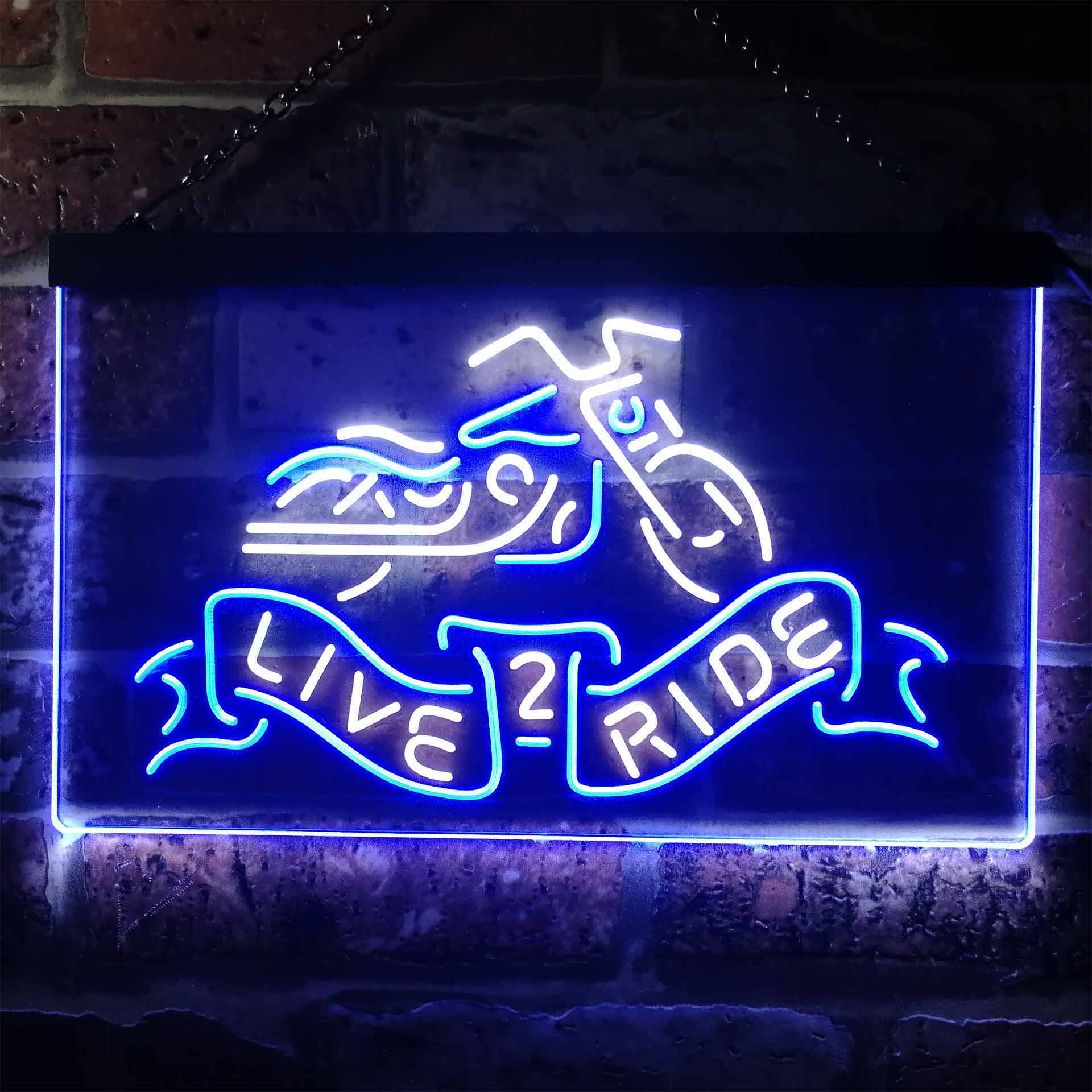 Motorcycle Live 2 Ride Neon LED Sign