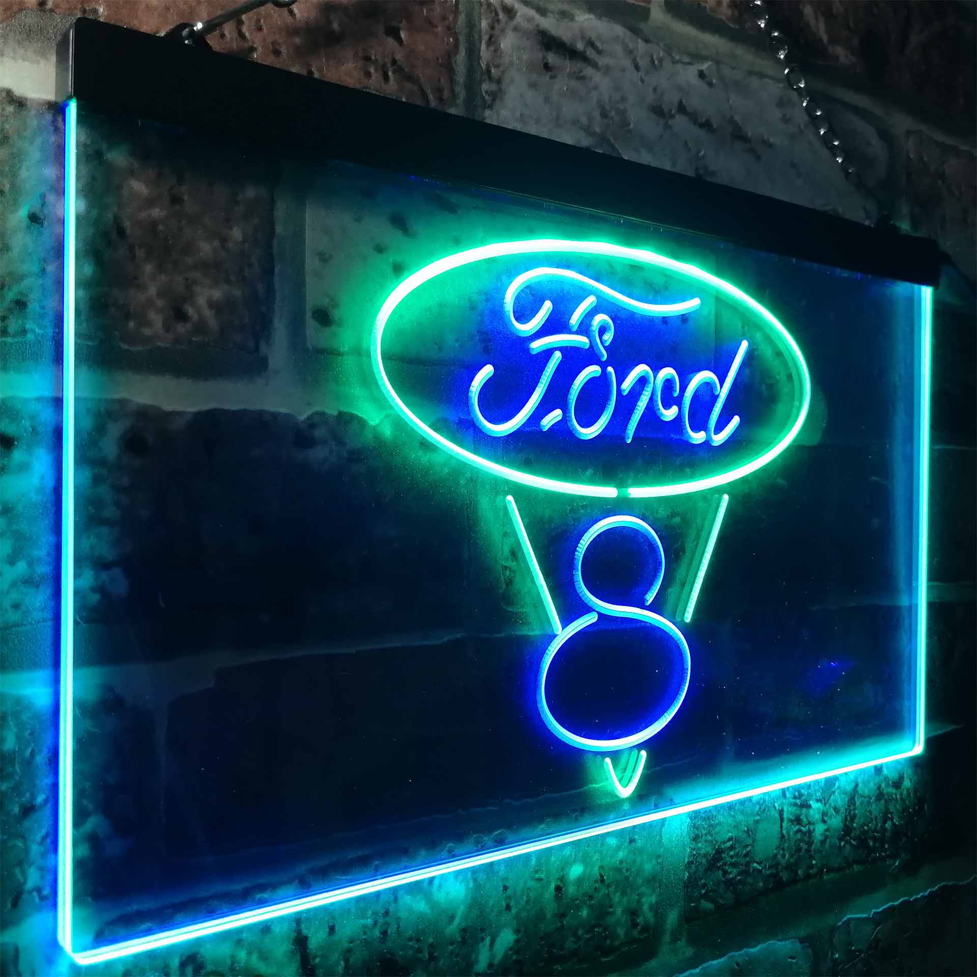 Ford V8 Car Neon Sign - LED LAB CAVE