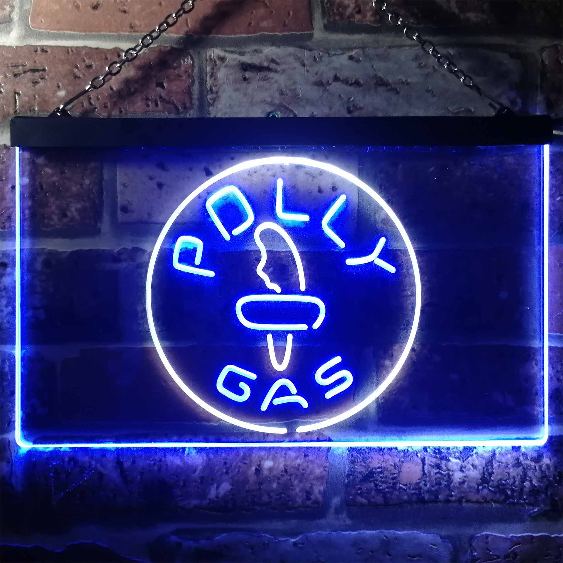 Polly Gas Man Cave Neon LED Sign