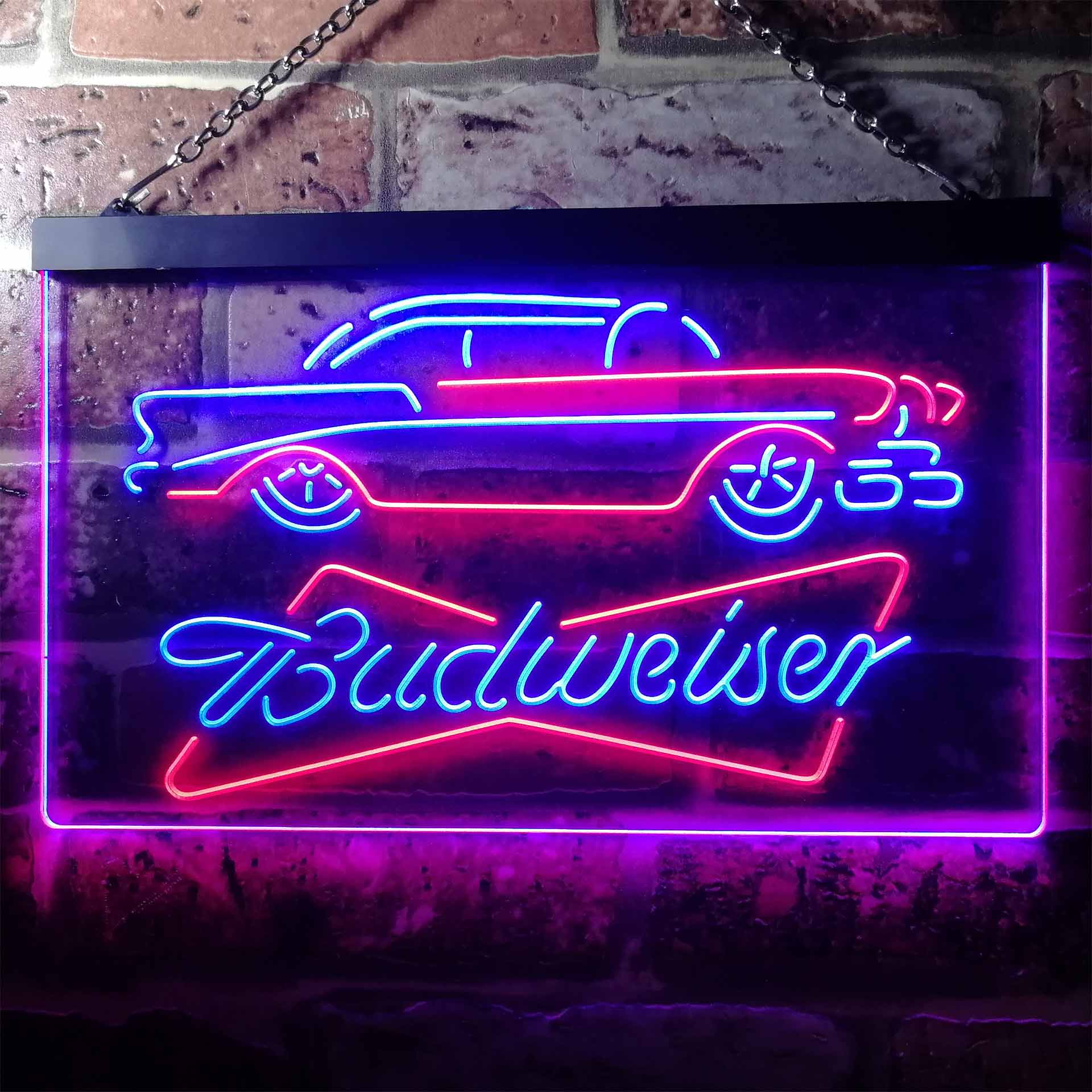 Vintage Car Auto Budweiser Neon LED Sign