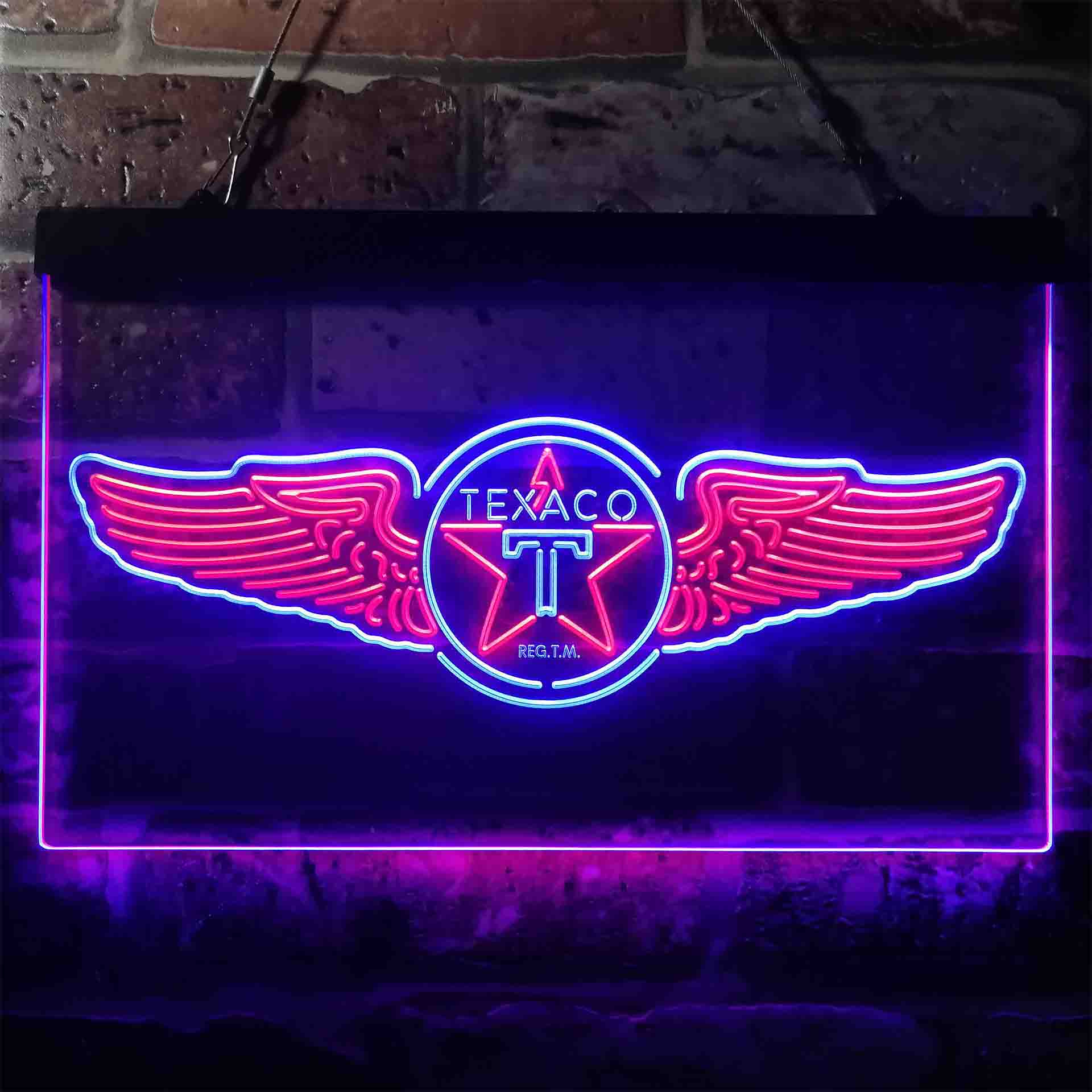 Texaco Oil Wing Star Neon LED Sign