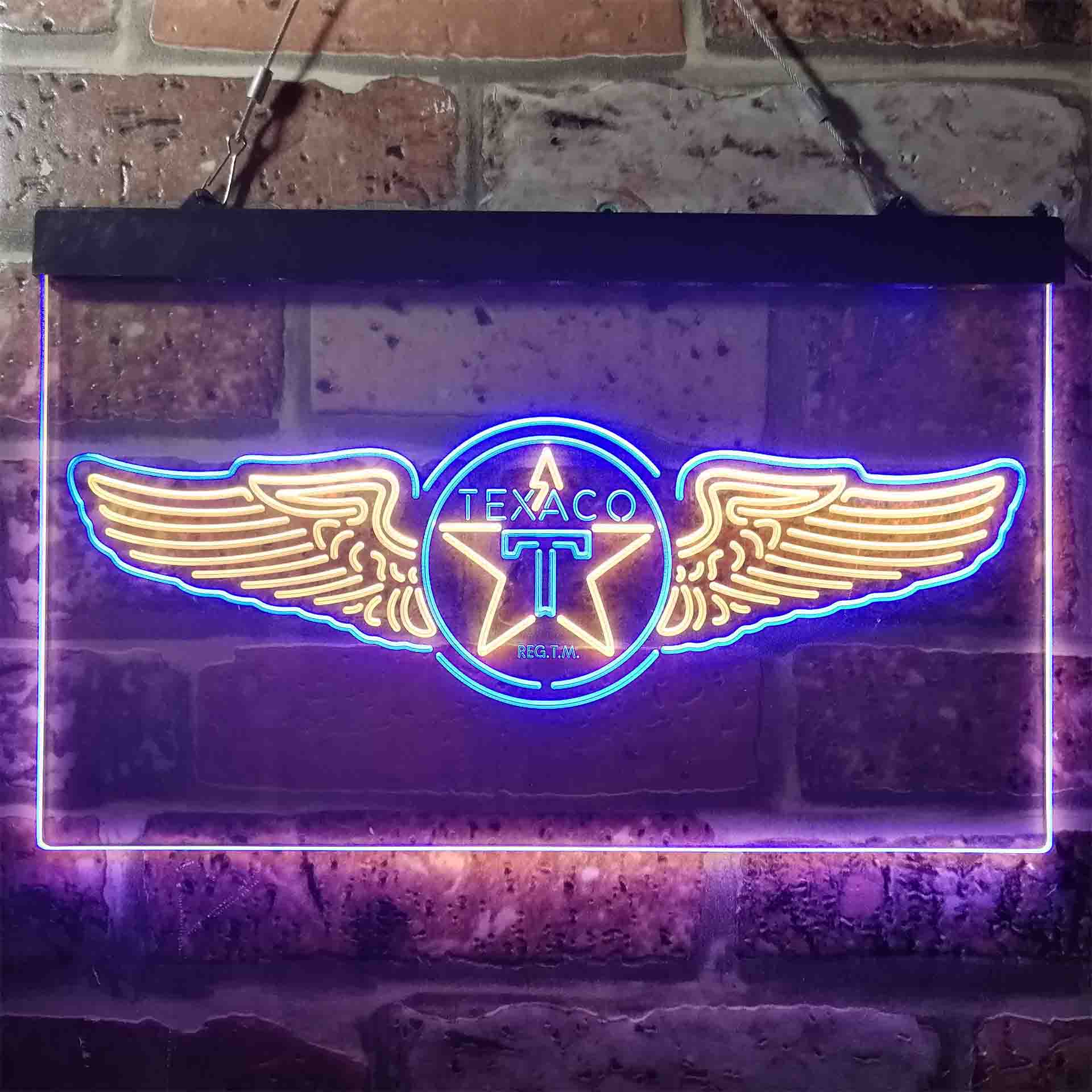 Texaco Oil Wing Star Neon LED Sign