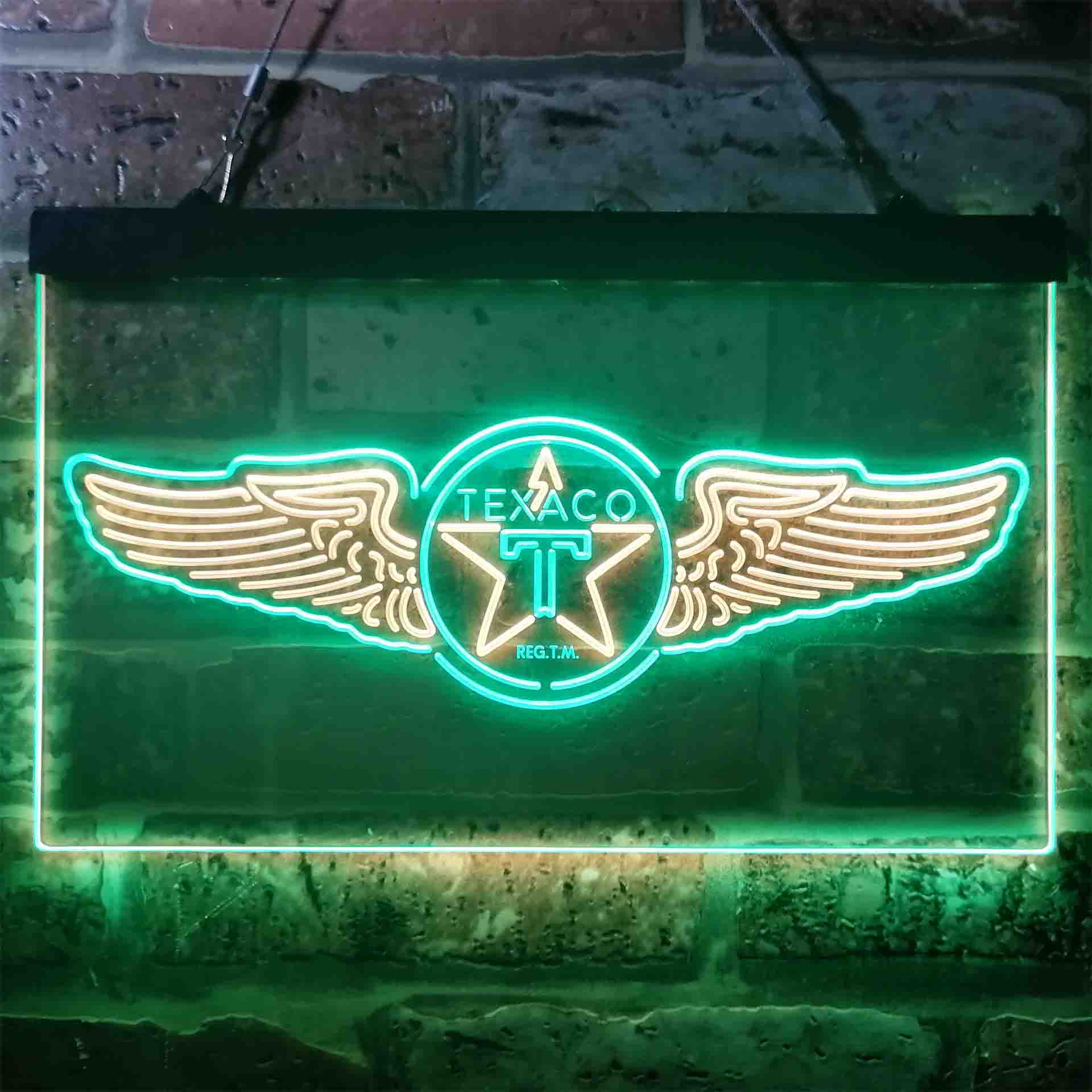 Texaco Oil Wing Star Neon LED Sign