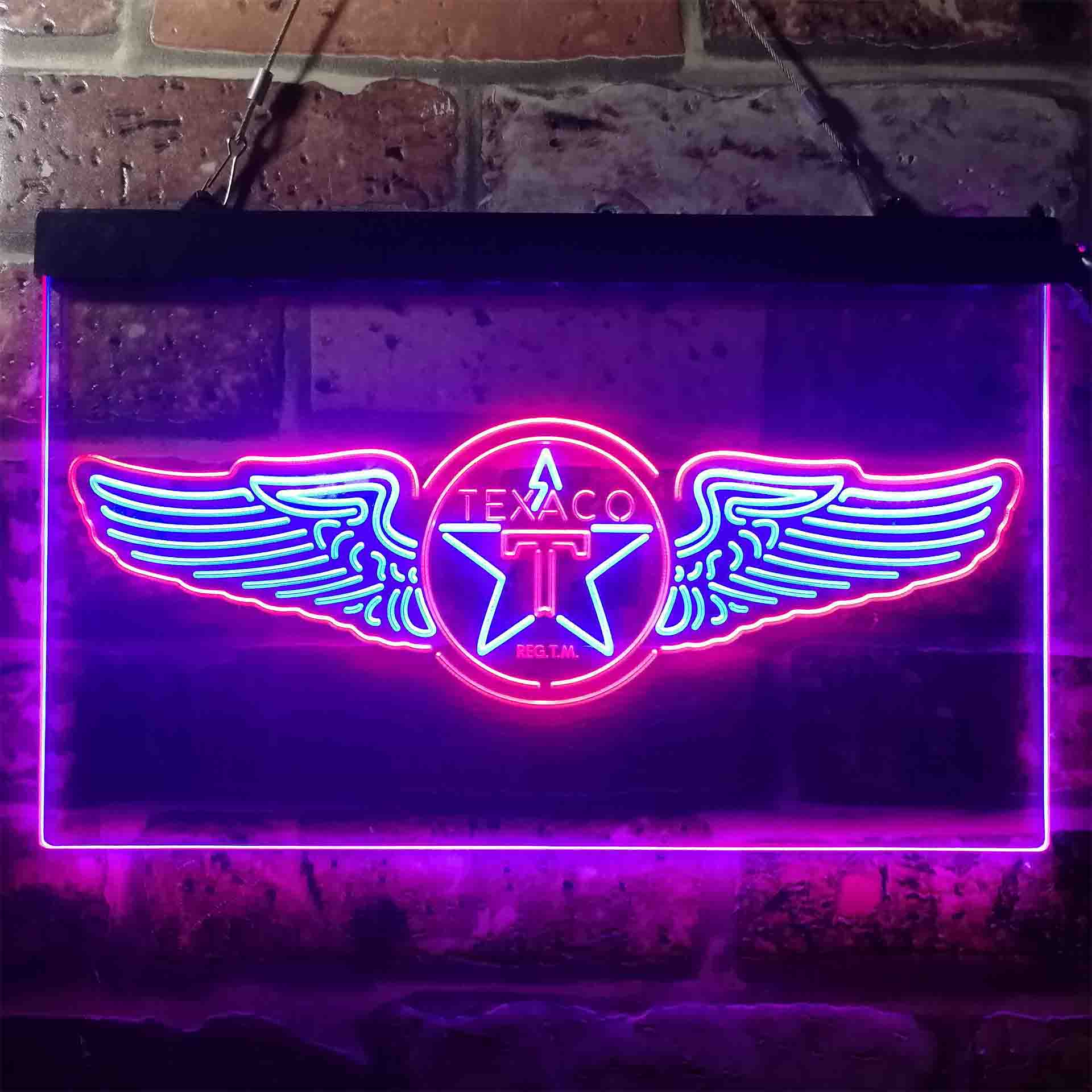 Texaco Oil Wing Star Neon LED Sign