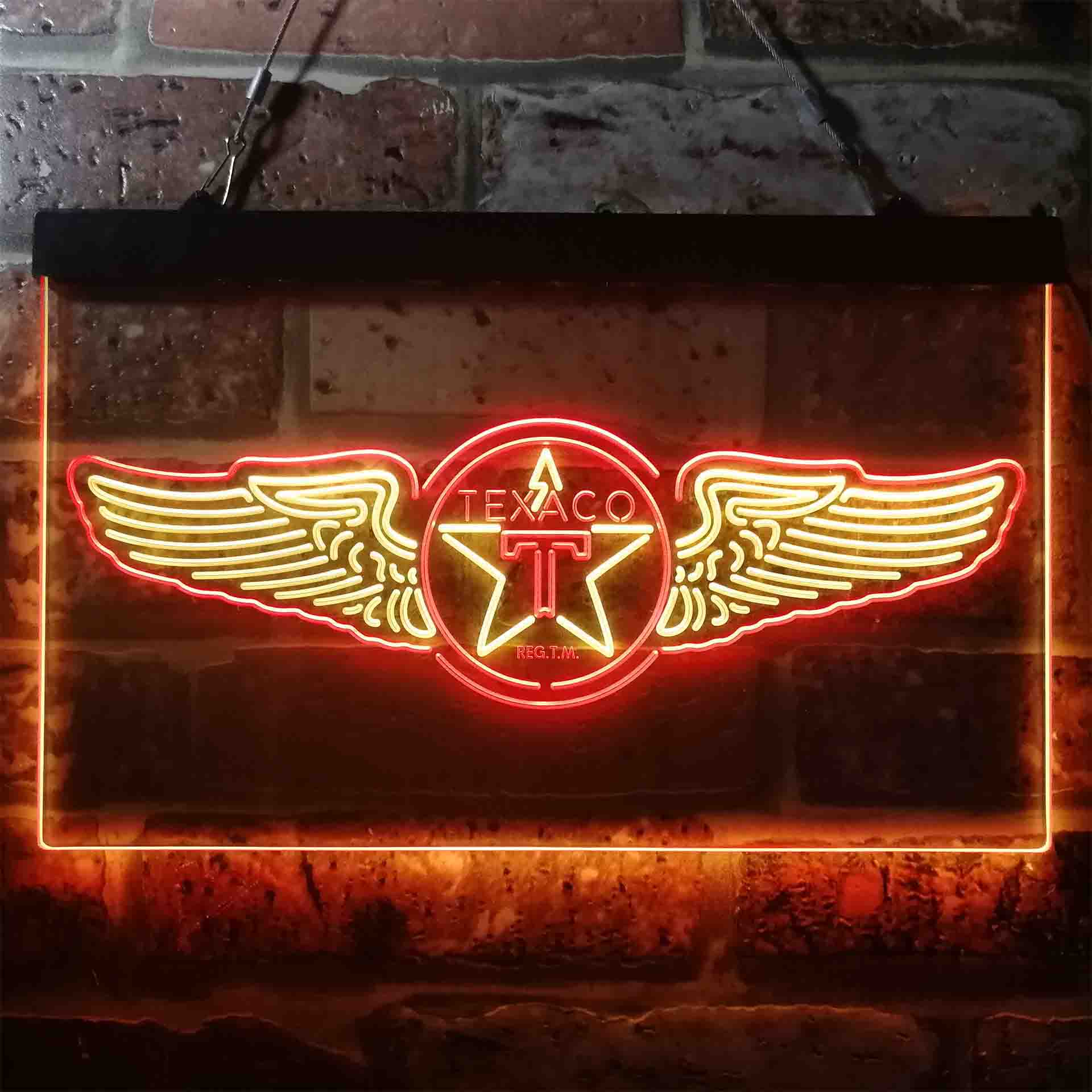 Texaco Oil Wing Star Neon LED Sign