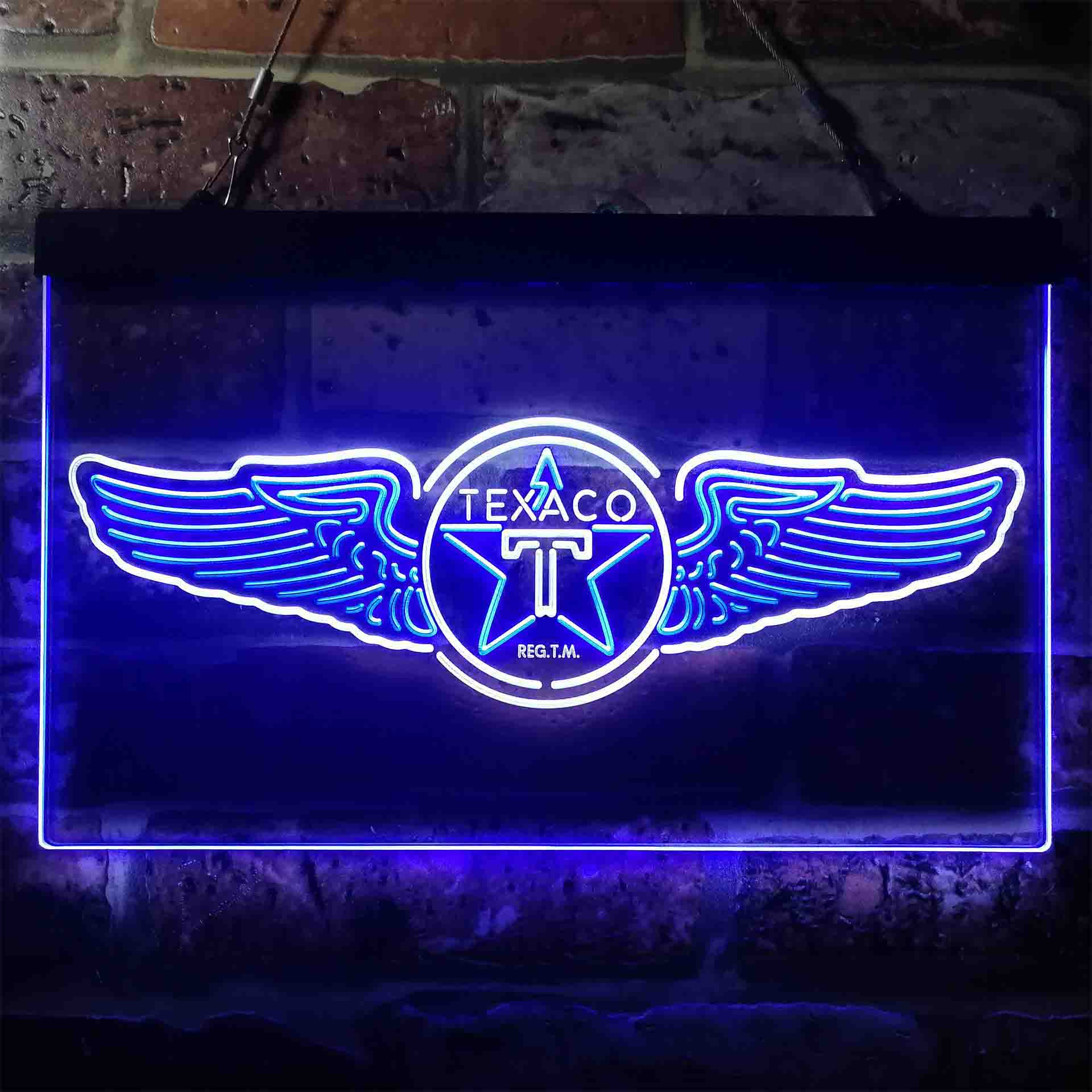 Texaco Oil Wing Star Neon LED Sign