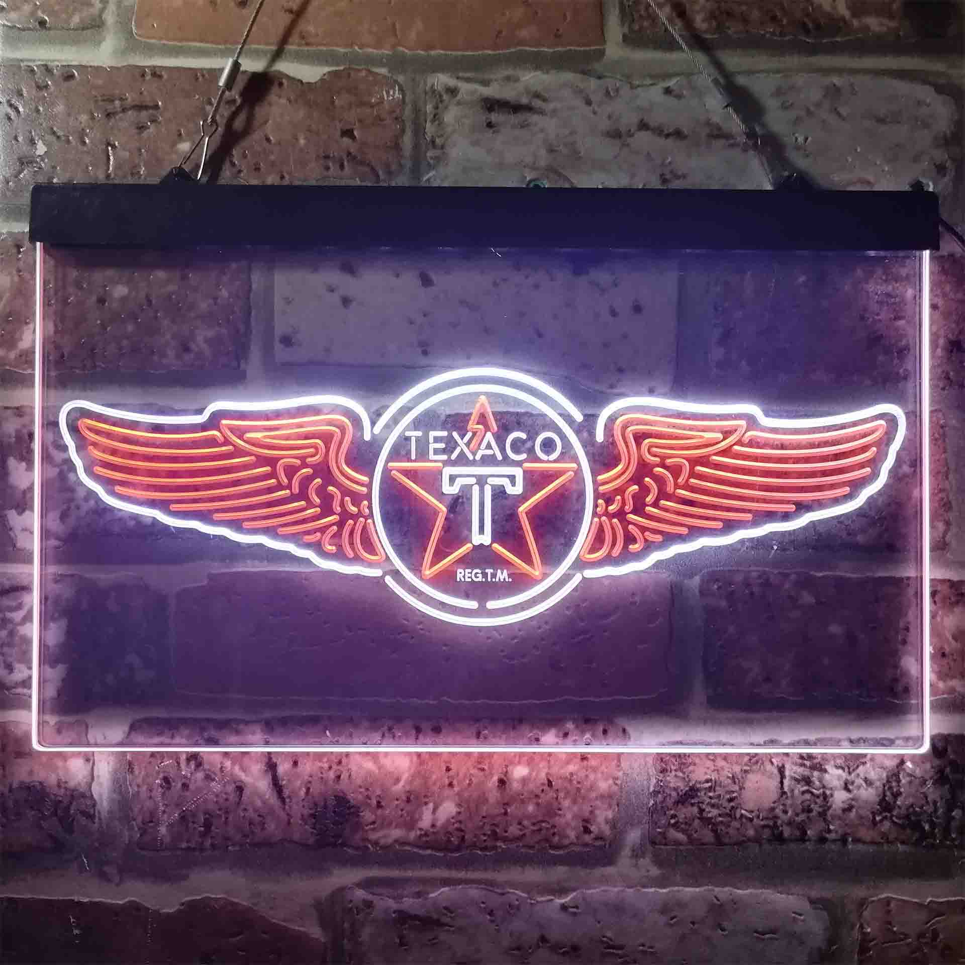 Texaco Oil Wing Star Neon LED Sign