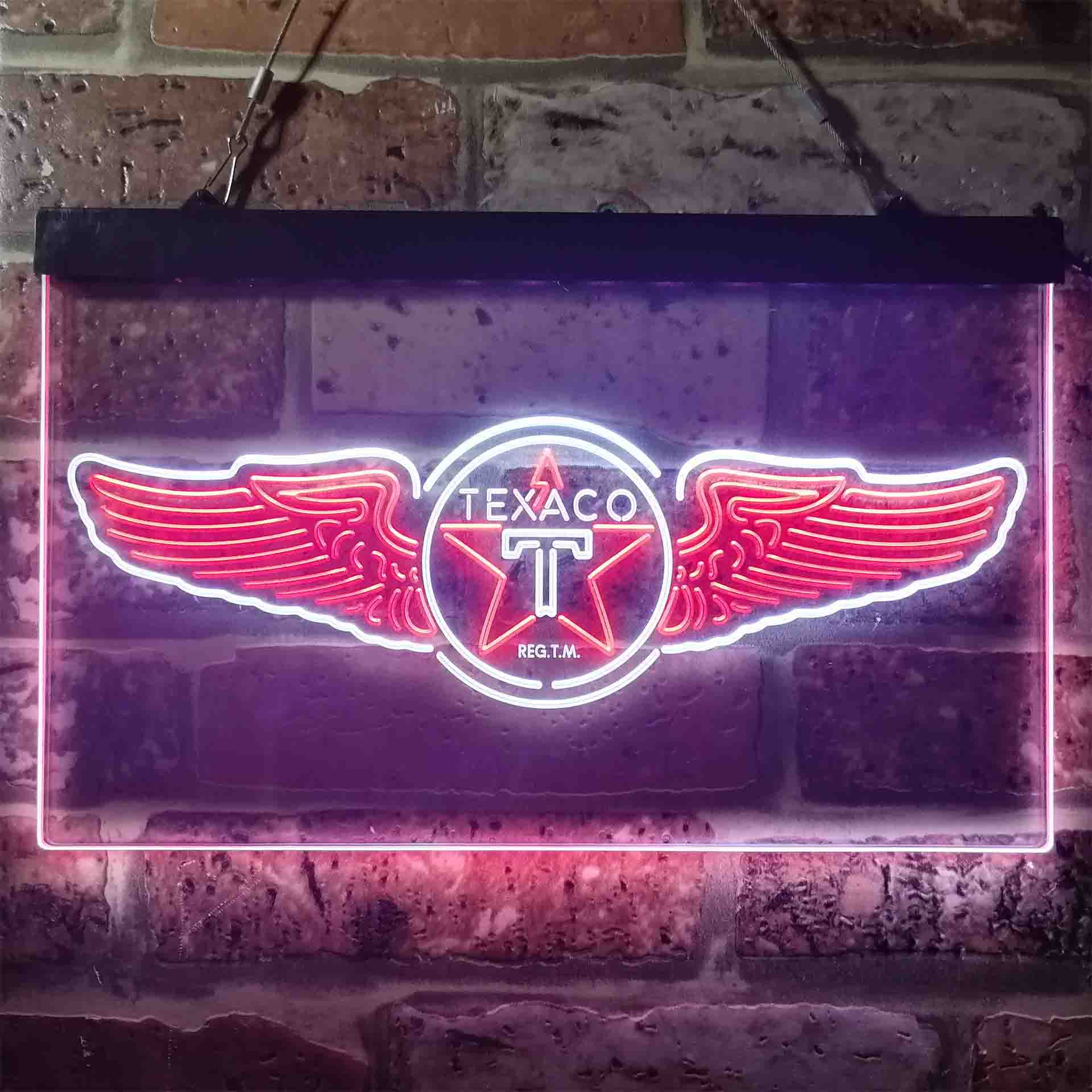 Texaco Oil Wing Star Neon LED Sign