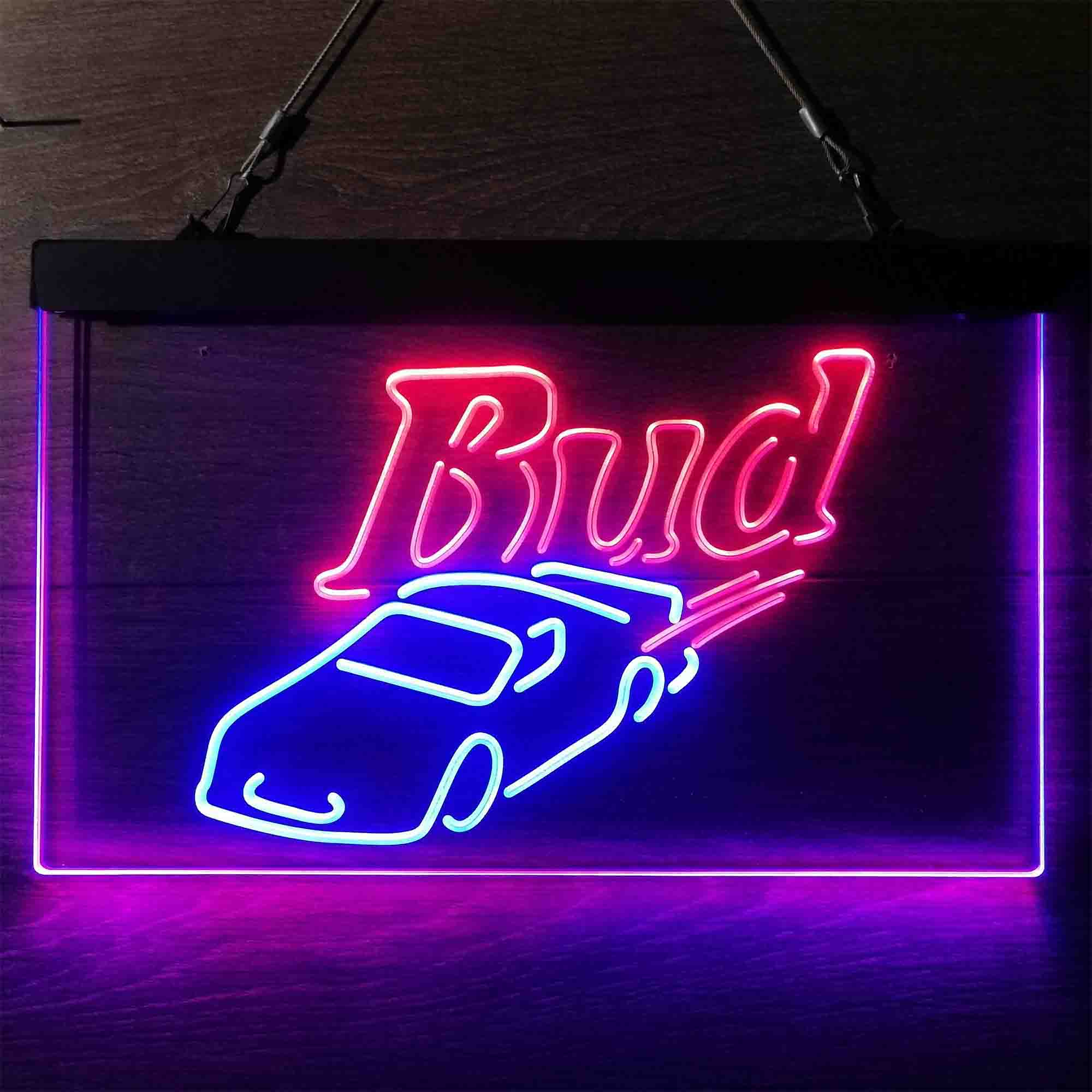 Bud Sport Racing Car Neon LED Sign