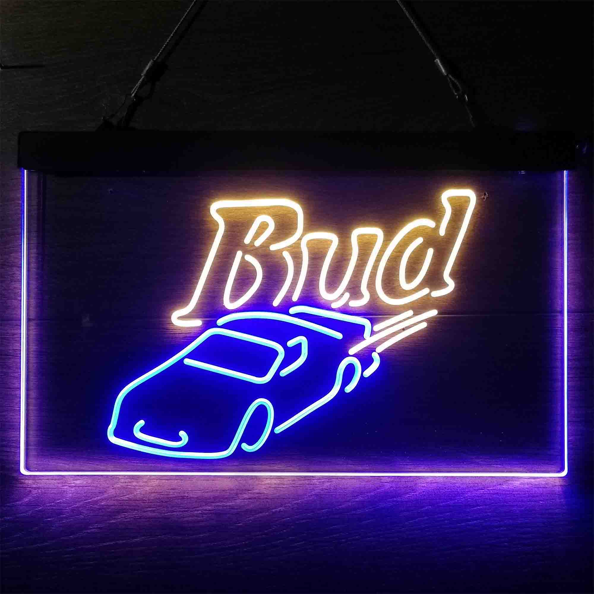 Bud Sport Racing Car Neon LED Sign