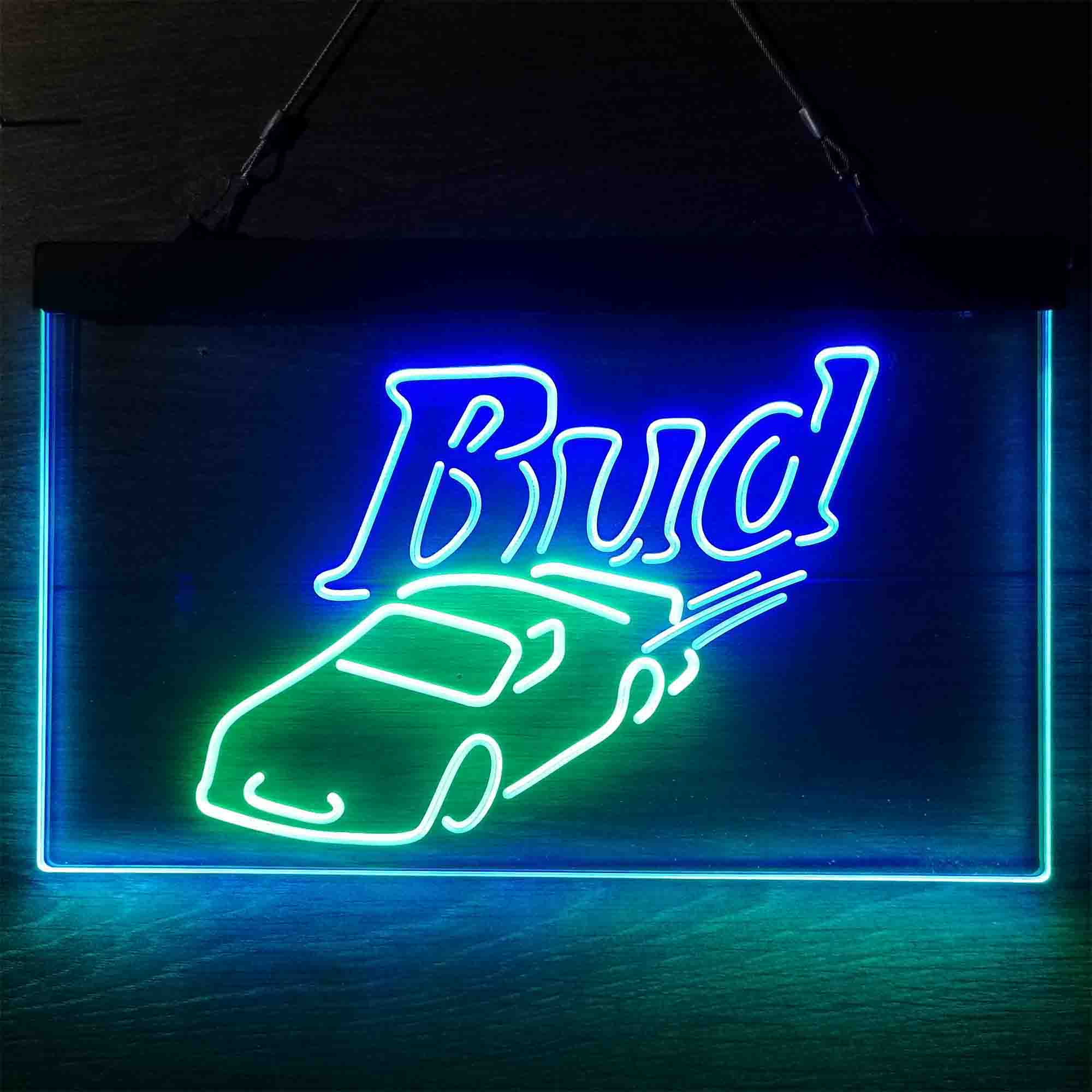 Bud Sport Racing Car Neon LED Sign