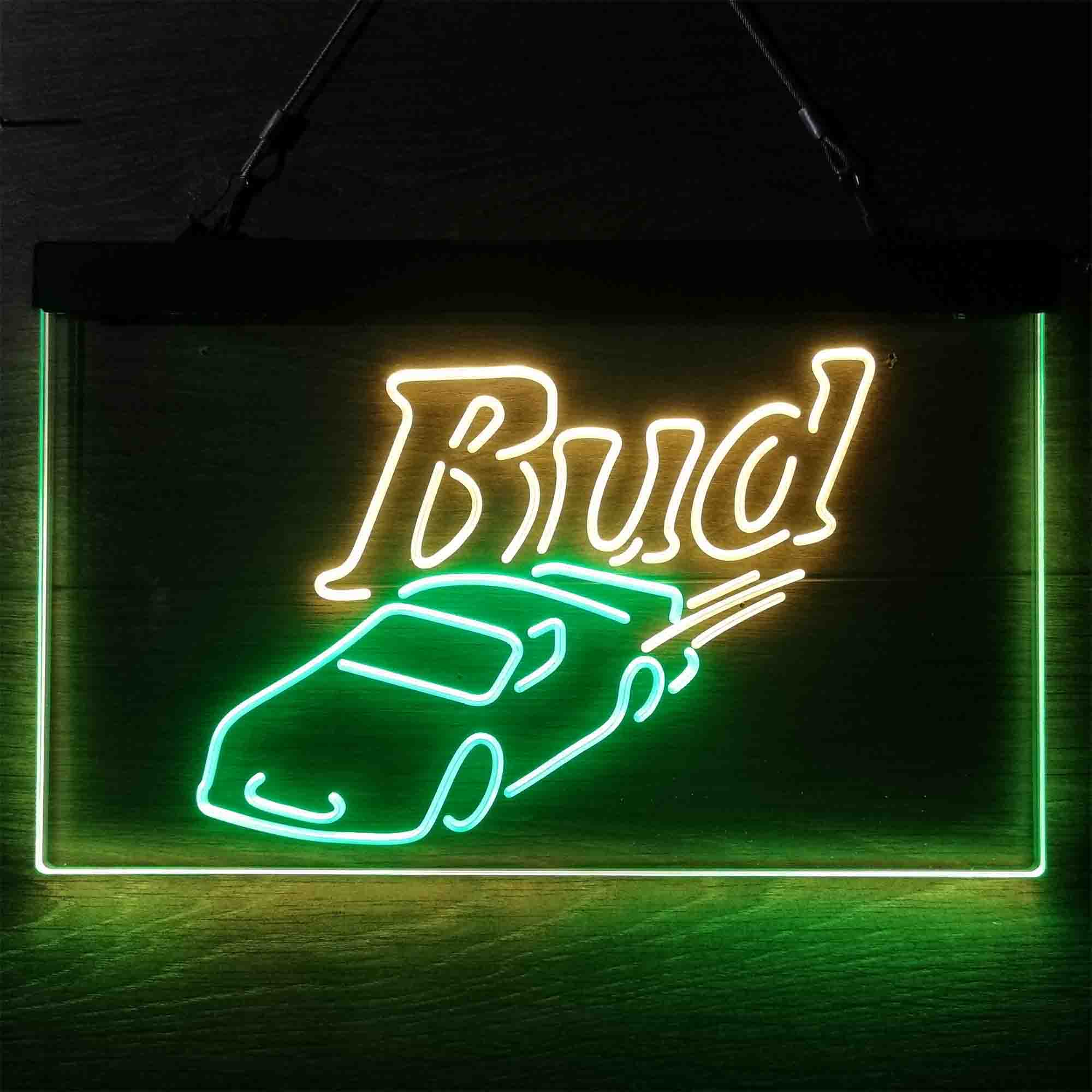 Bud Sport Racing Car Neon LED Sign