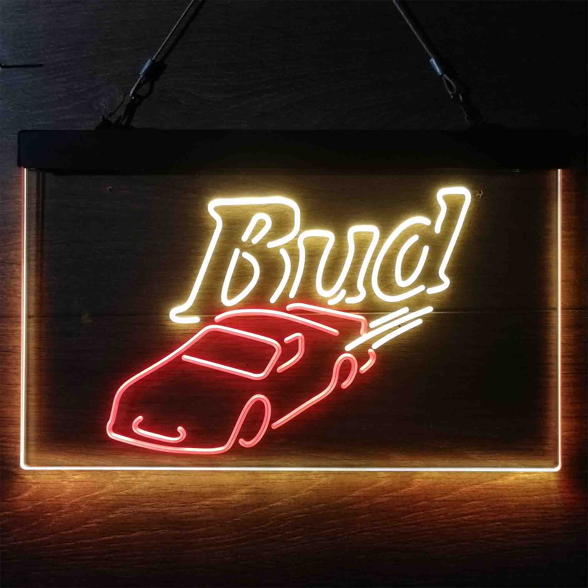 Bud Sport Racing Car Neon LED Sign