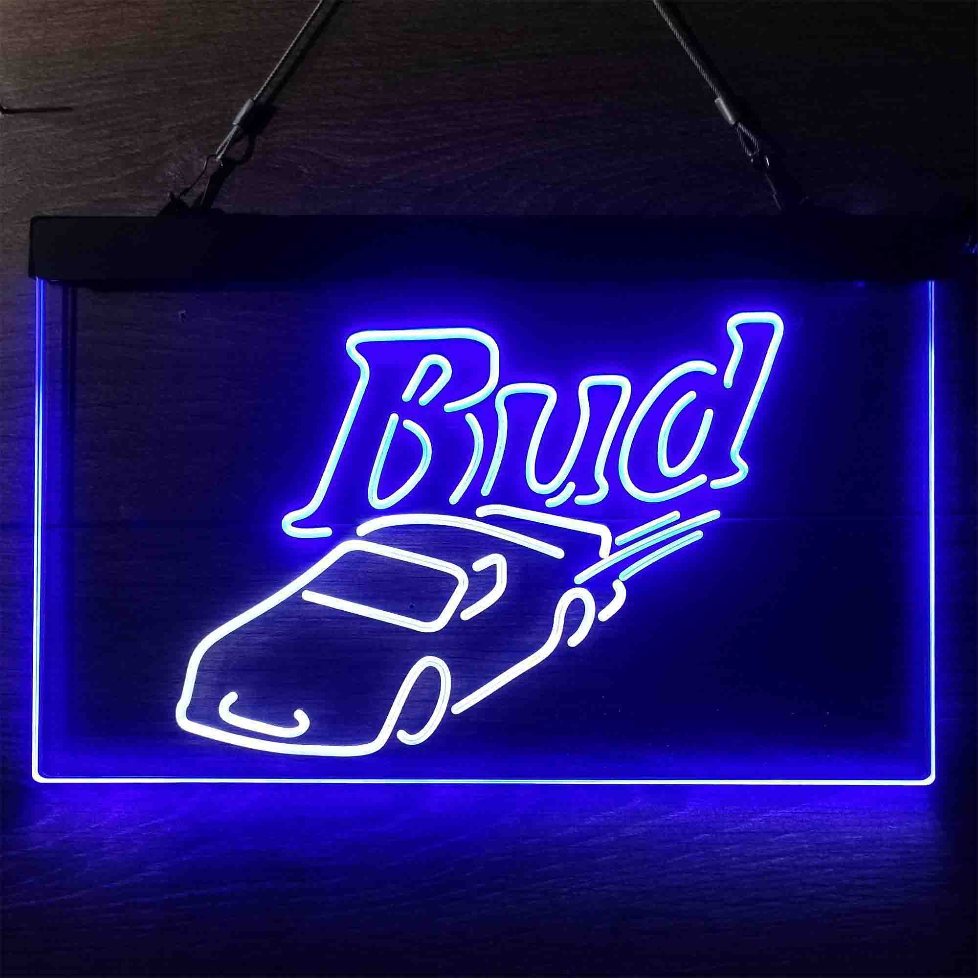 Bud Sport Racing Car Neon LED Sign