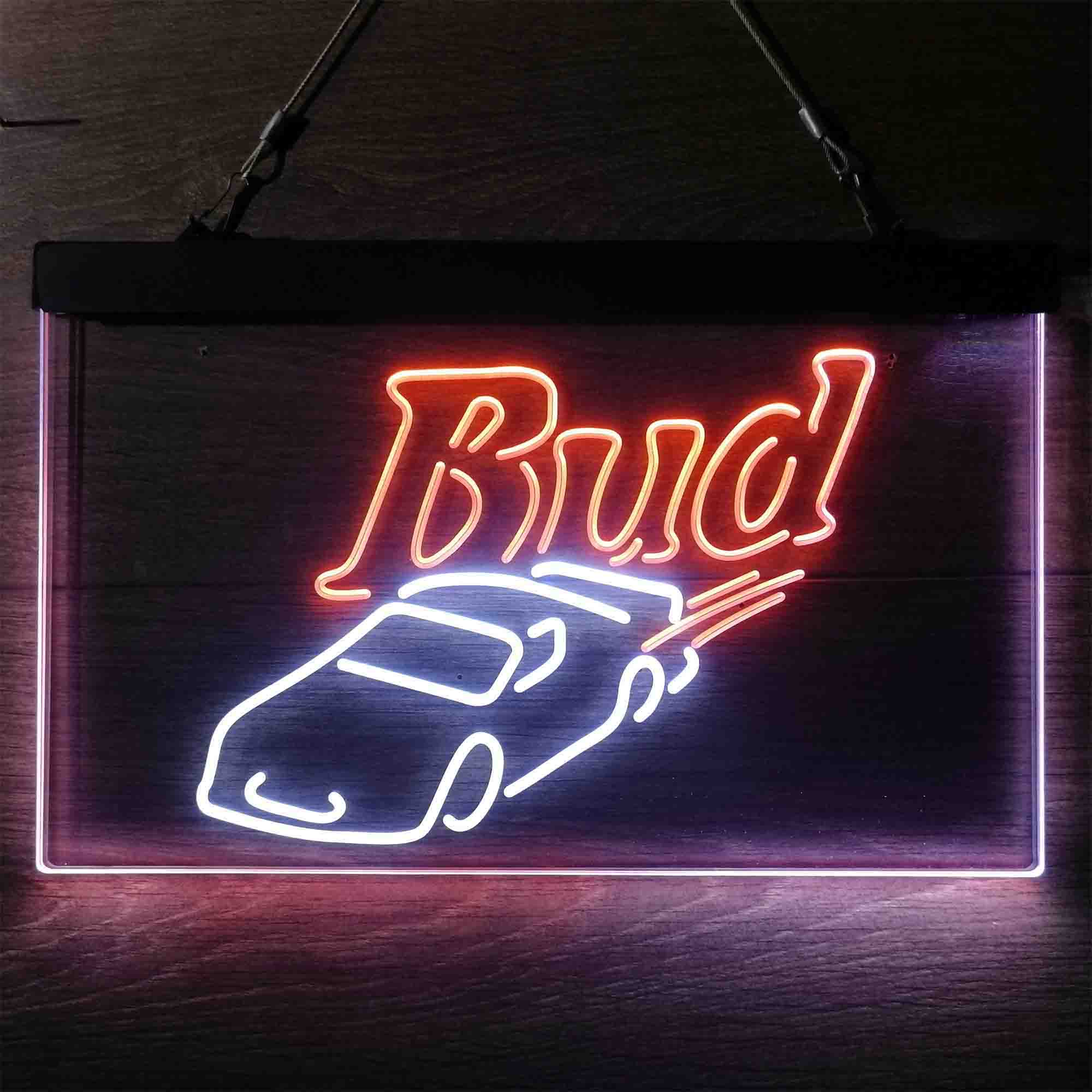 Bud Sport Racing Car Neon LED Sign