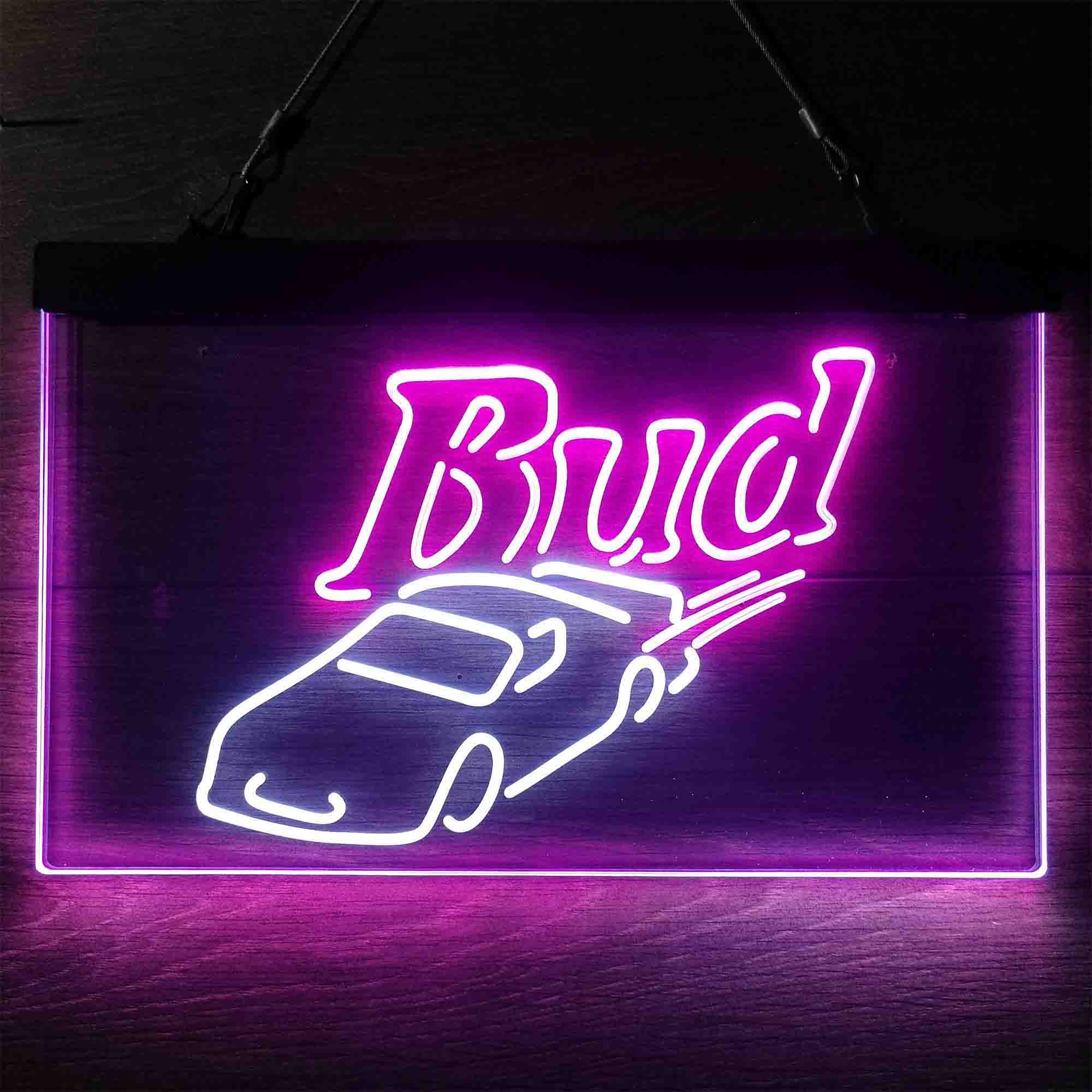 Bud Sport Racing Car Neon LED Sign