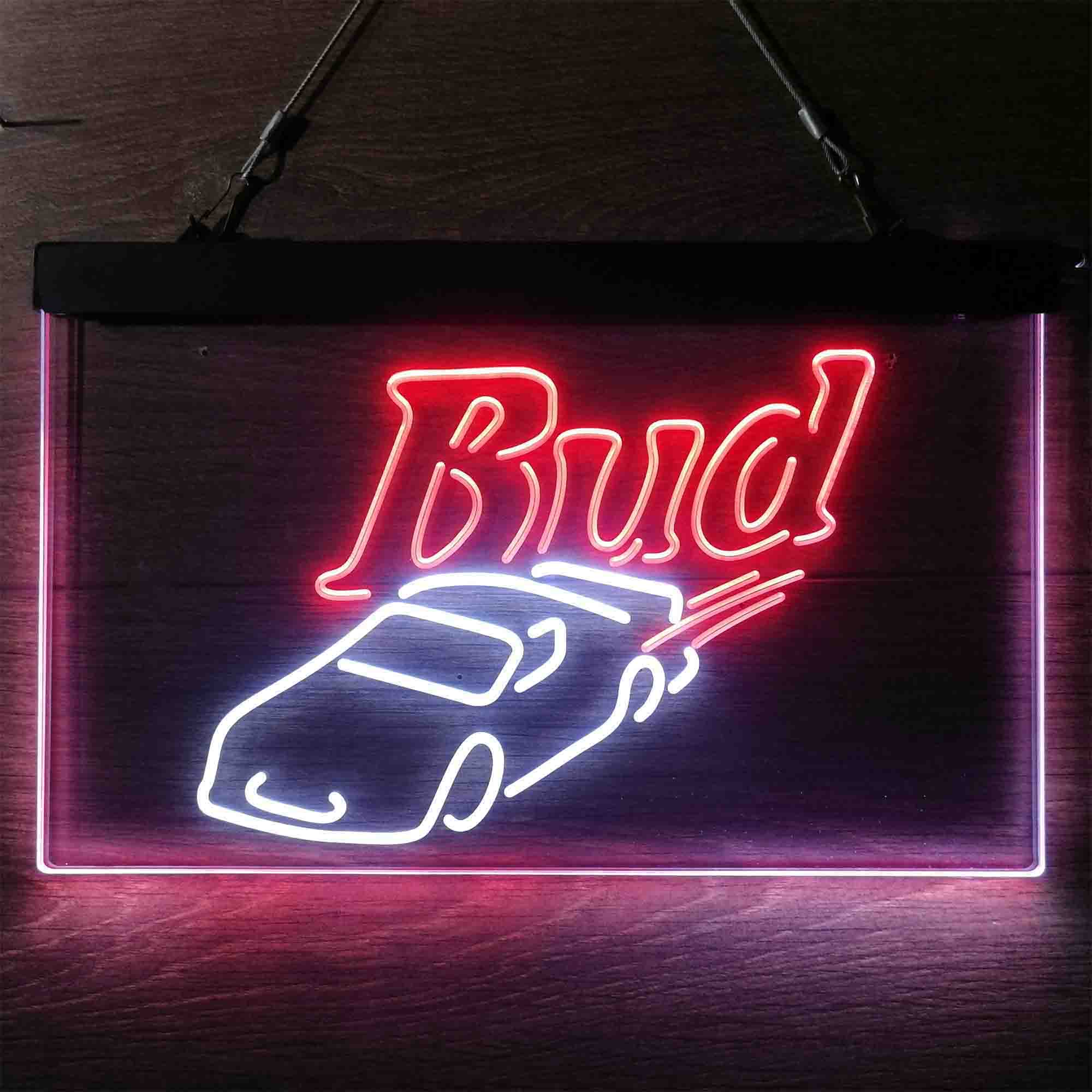 Bud Sport Racing Car Neon LED Sign