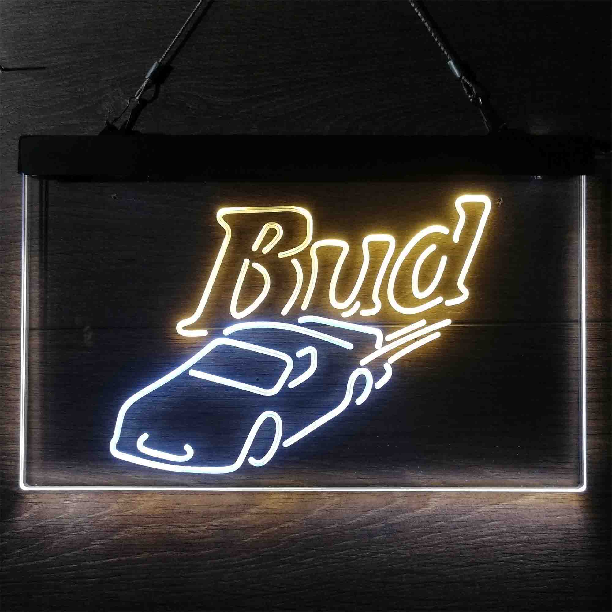 Bud Sport Racing Car Neon LED Sign