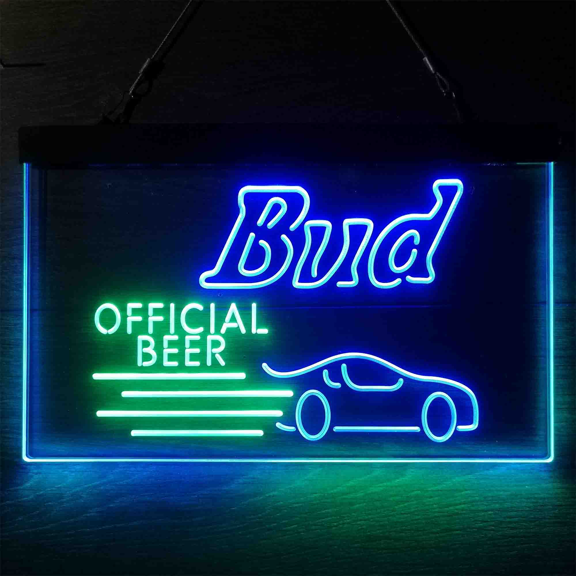 Bud Light Racing Car Official Beer Neon LED Sign