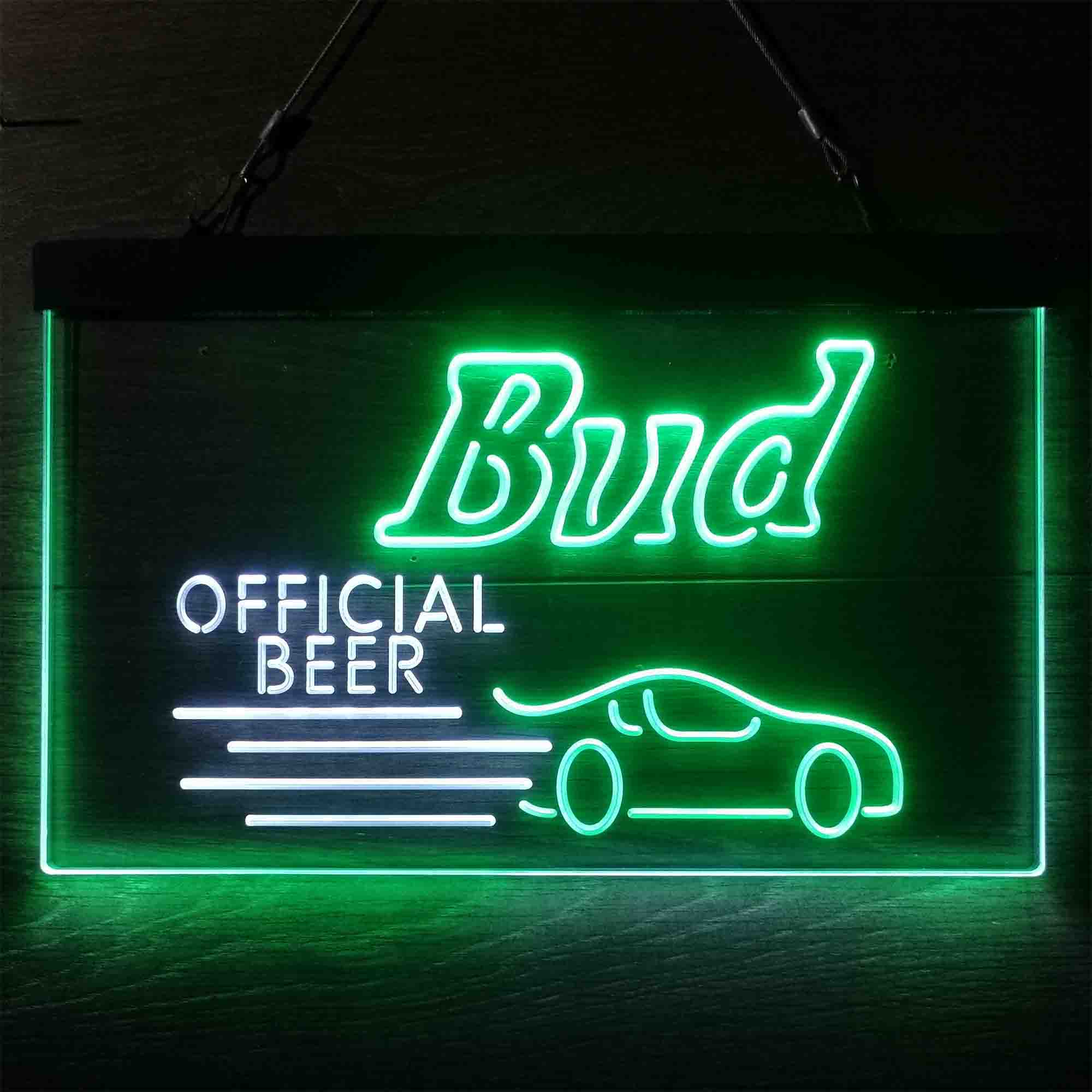 Bud Light Racing Car Official Beer Neon LED Sign