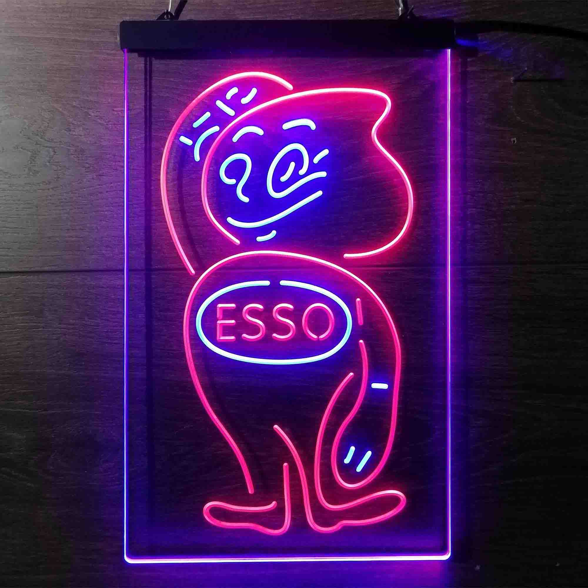 Esso Mascot Oil Gasoline Neon LED Sign