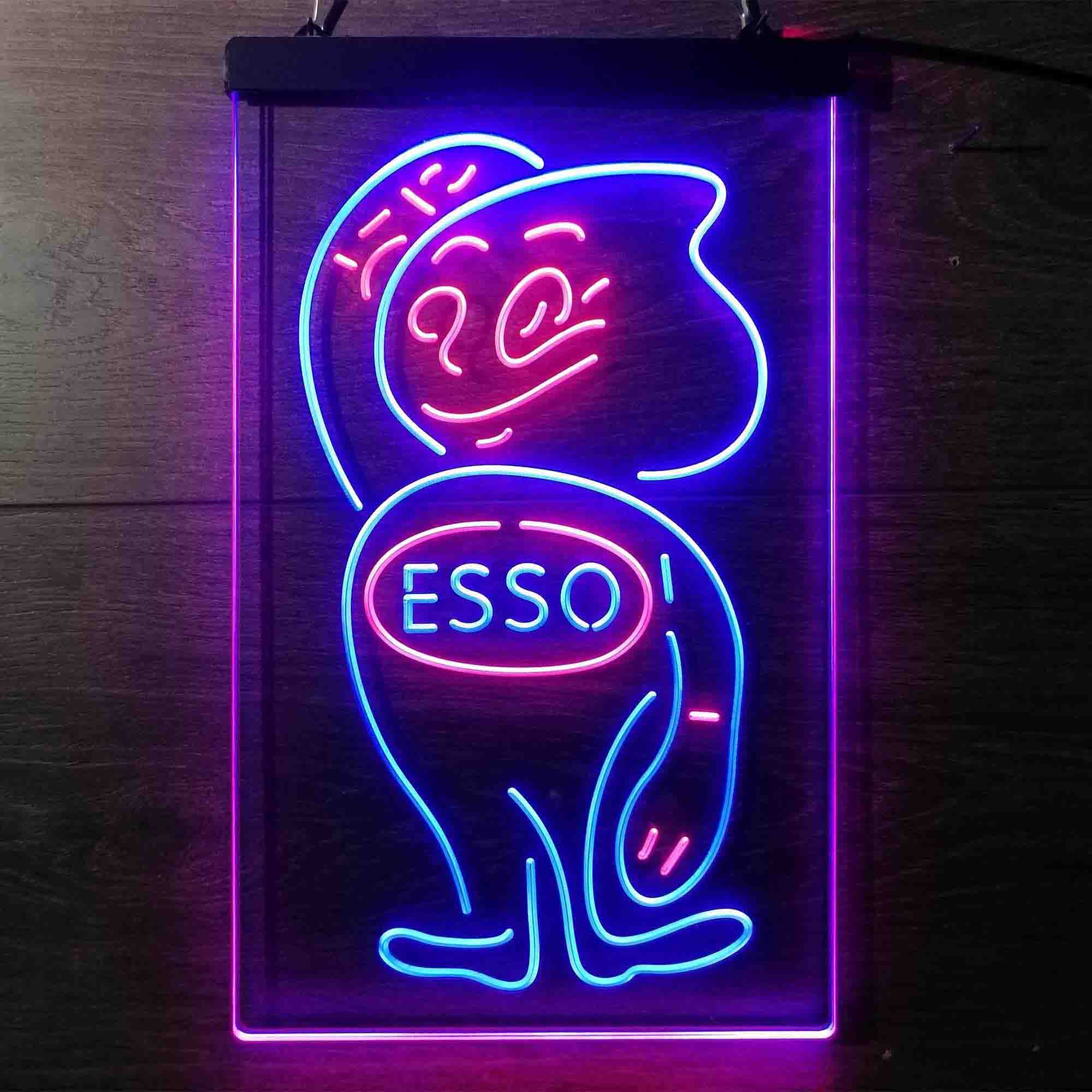 Esso Mascot Oil Gasoline Neon LED Sign